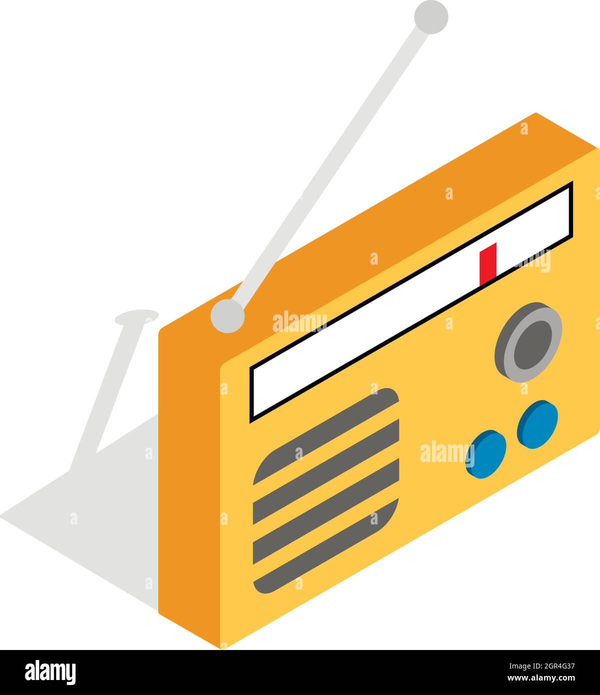 Orange retrò radio icona del ricevitore Illustrazione Vettoriale