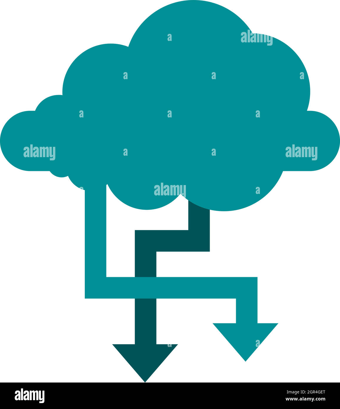 Memorizzare i file nel cloud icona, stile piatto Illustrazione Vettoriale