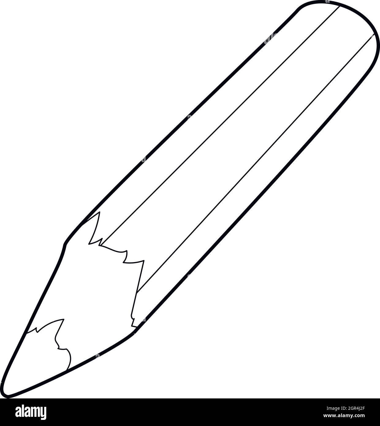 Icona a forma di matita, stile contorno Illustrazione Vettoriale
