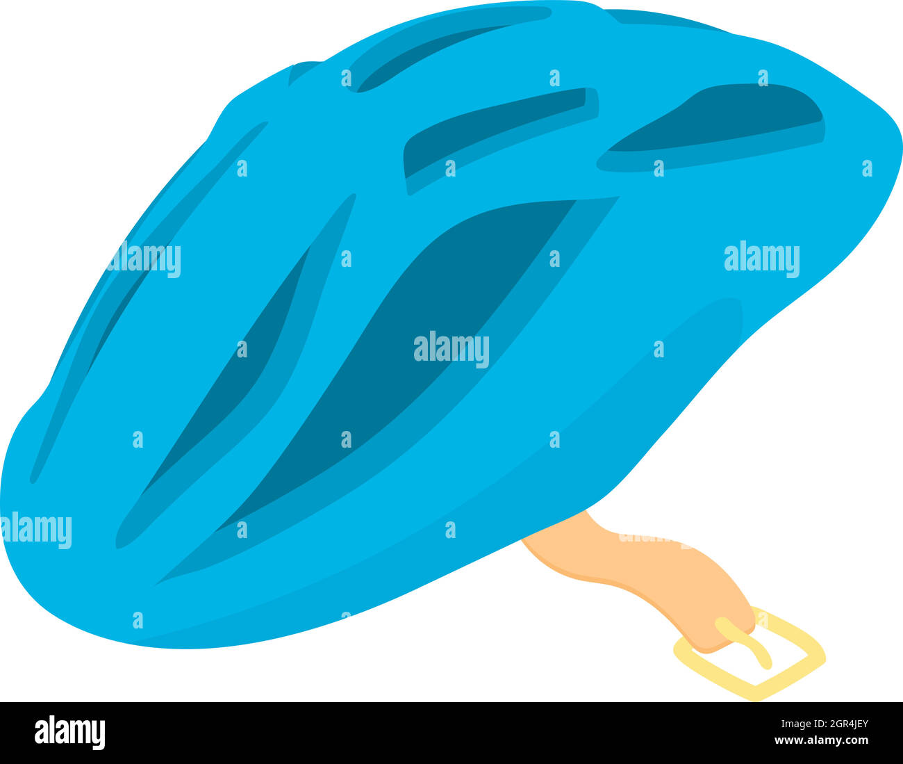 Biciclette blu icona casco, stile cartoon Illustrazione Vettoriale