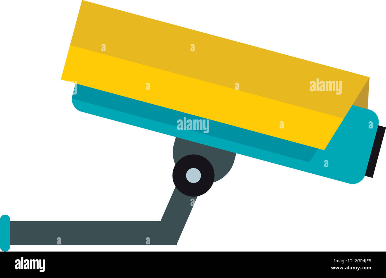 Di protezione o di sorveglianza icona fotocamera, stile piatto Illustrazione Vettoriale