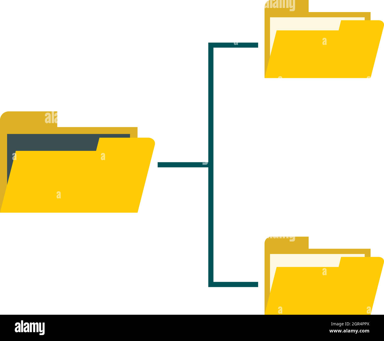 File di sistema sul computer, l'icona di stile di Piana Illustrazione Vettoriale