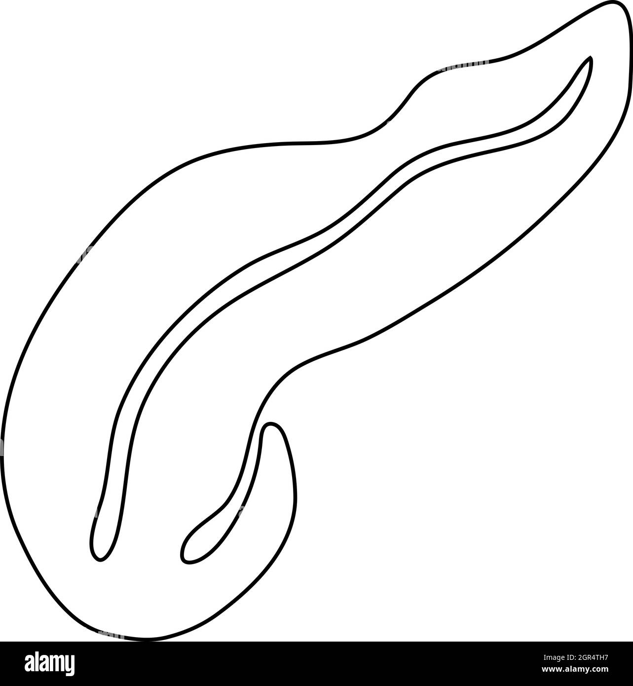 Icona di appendicite, stile contorno Illustrazione Vettoriale