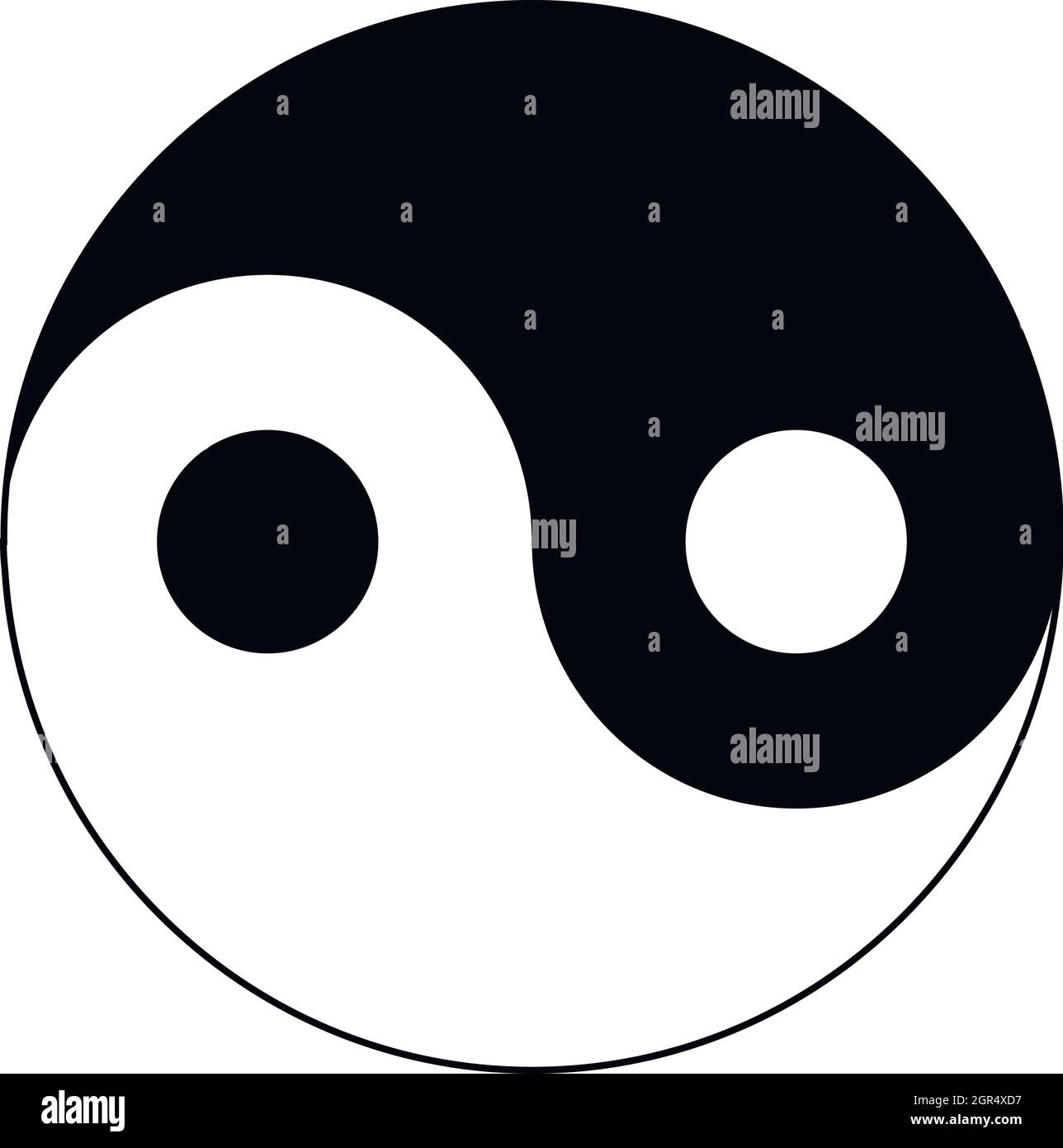 Ying yang icona in stile semplice Illustrazione Vettoriale