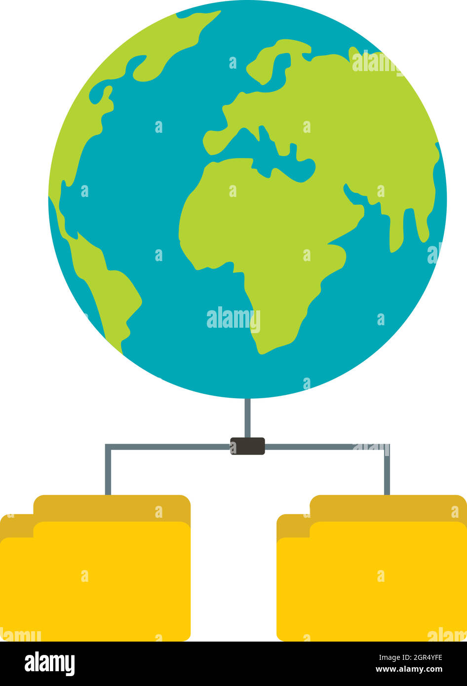 Cloud storage di file di icona di stile di Piana Illustrazione Vettoriale
