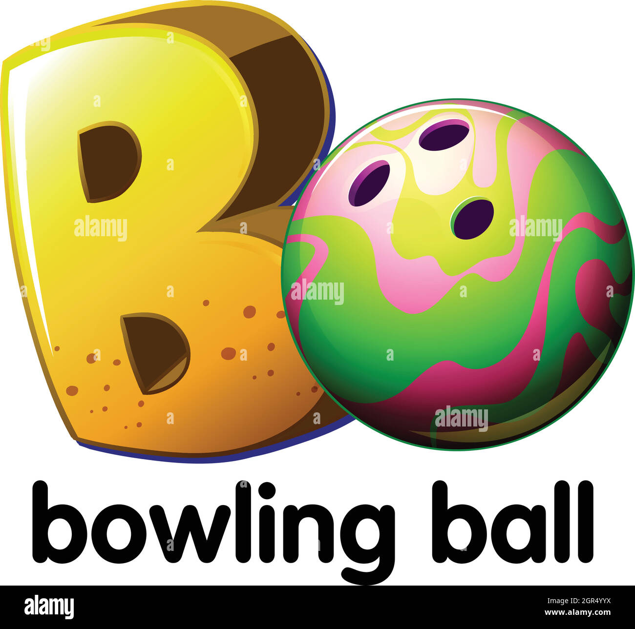 Una lettera B per la palla da bowling Illustrazione Vettoriale