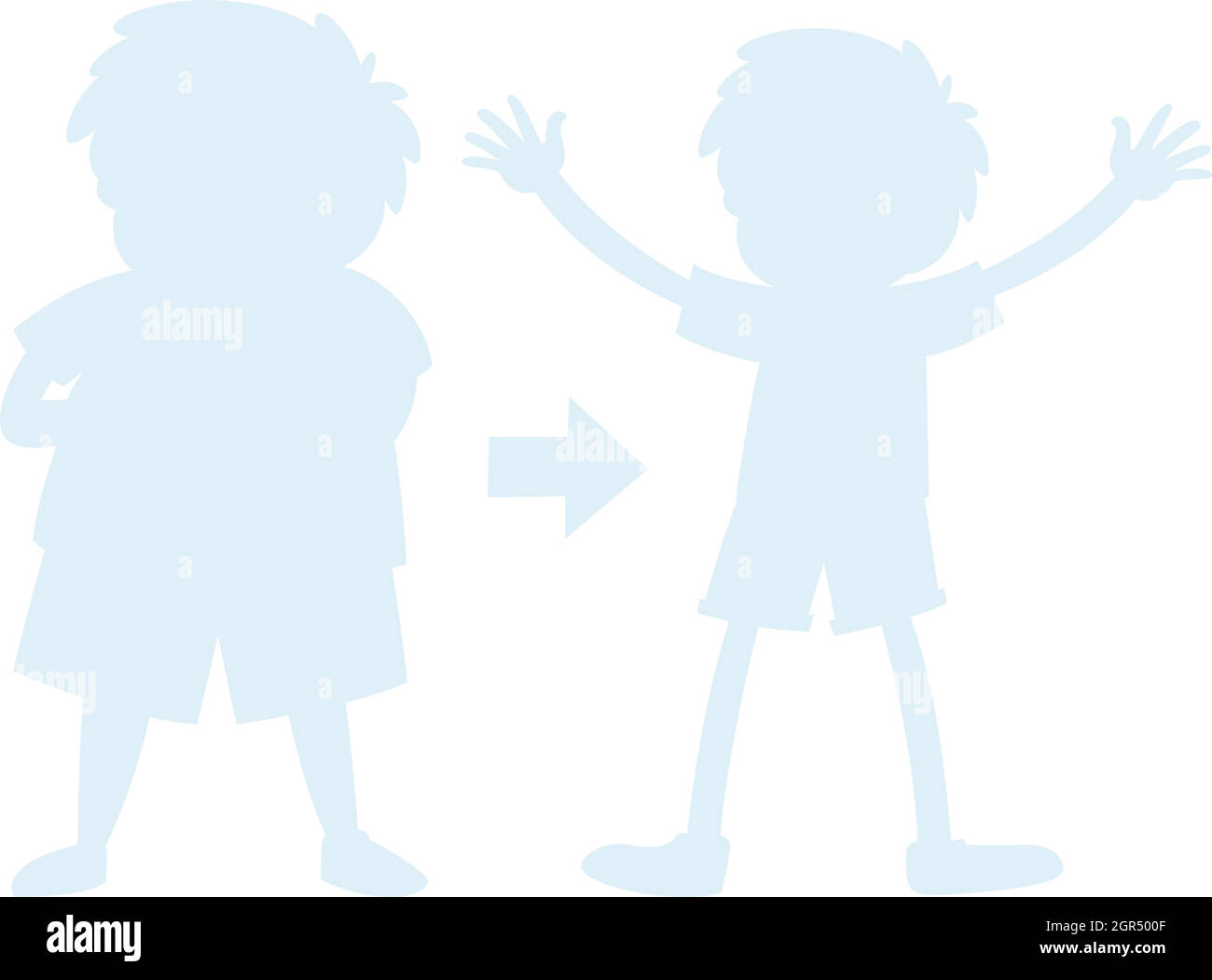 Un silhouette di trasformazione umana Illustrazione Vettoriale