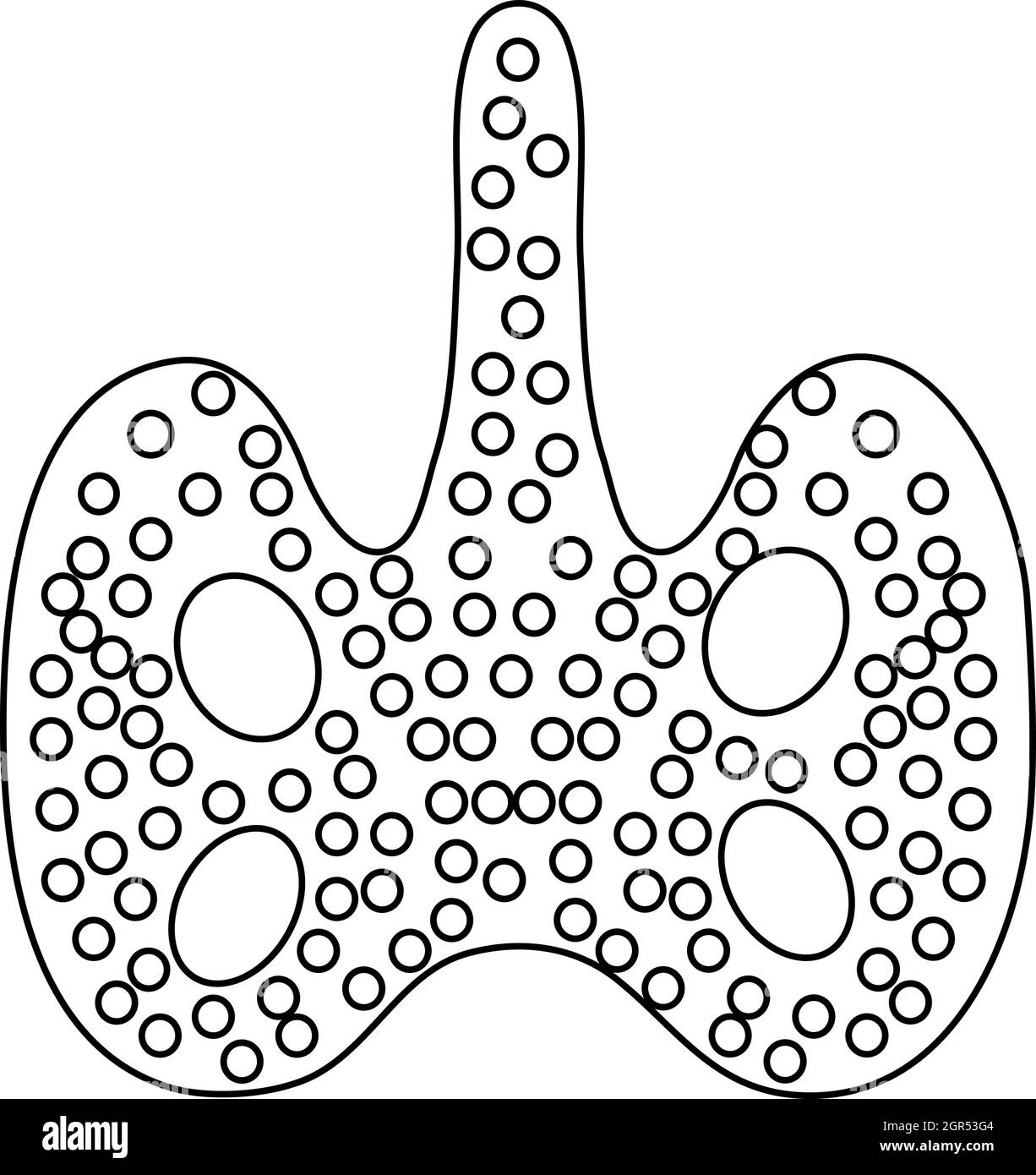 La ghiandola tiroidea icona, stile contorno Illustrazione Vettoriale