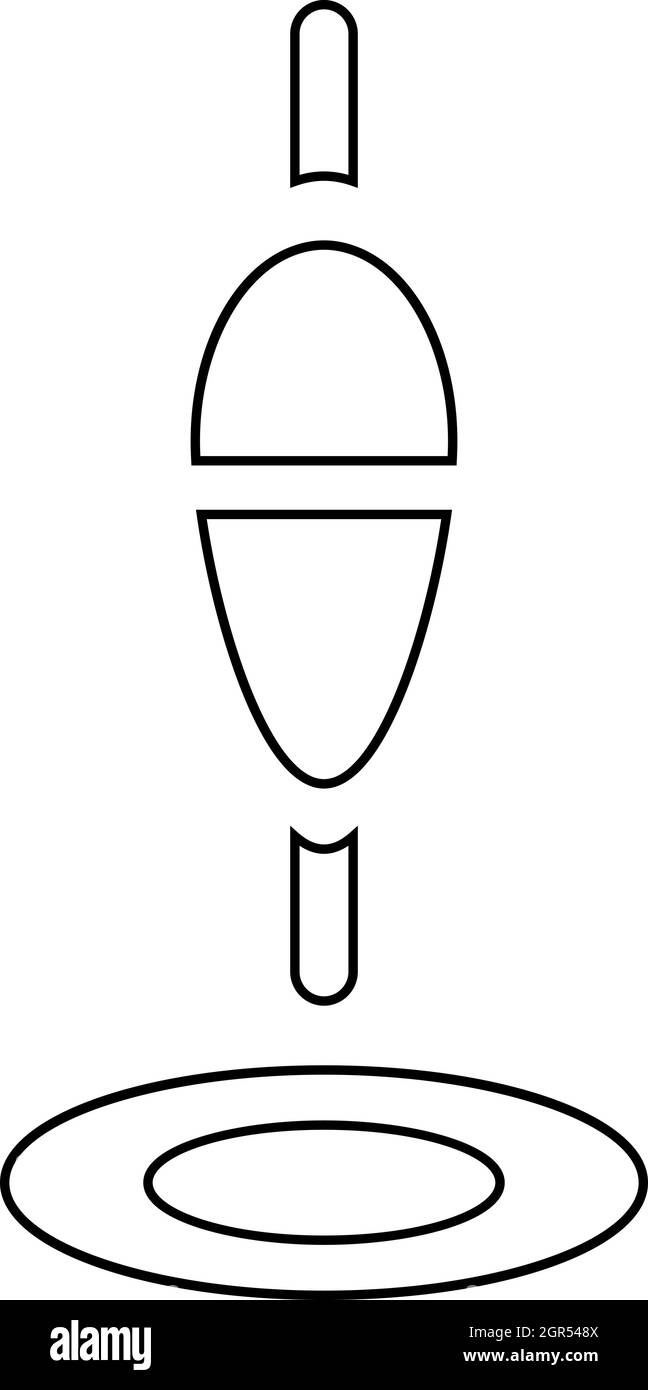 Pesca Icona flottazione, stile contorno Illustrazione Vettoriale