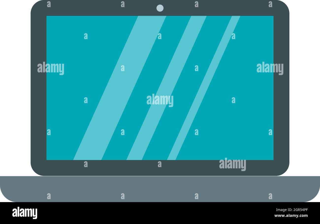 Icona di laptop, uno stile piatto Illustrazione Vettoriale