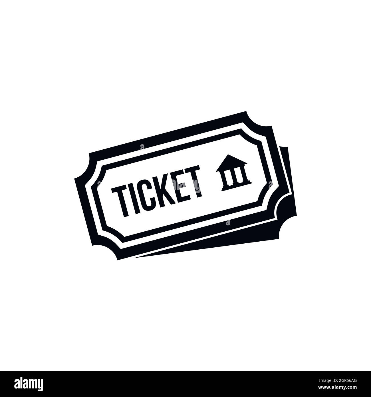 Icona Ticket, stile semplice Illustrazione Vettoriale