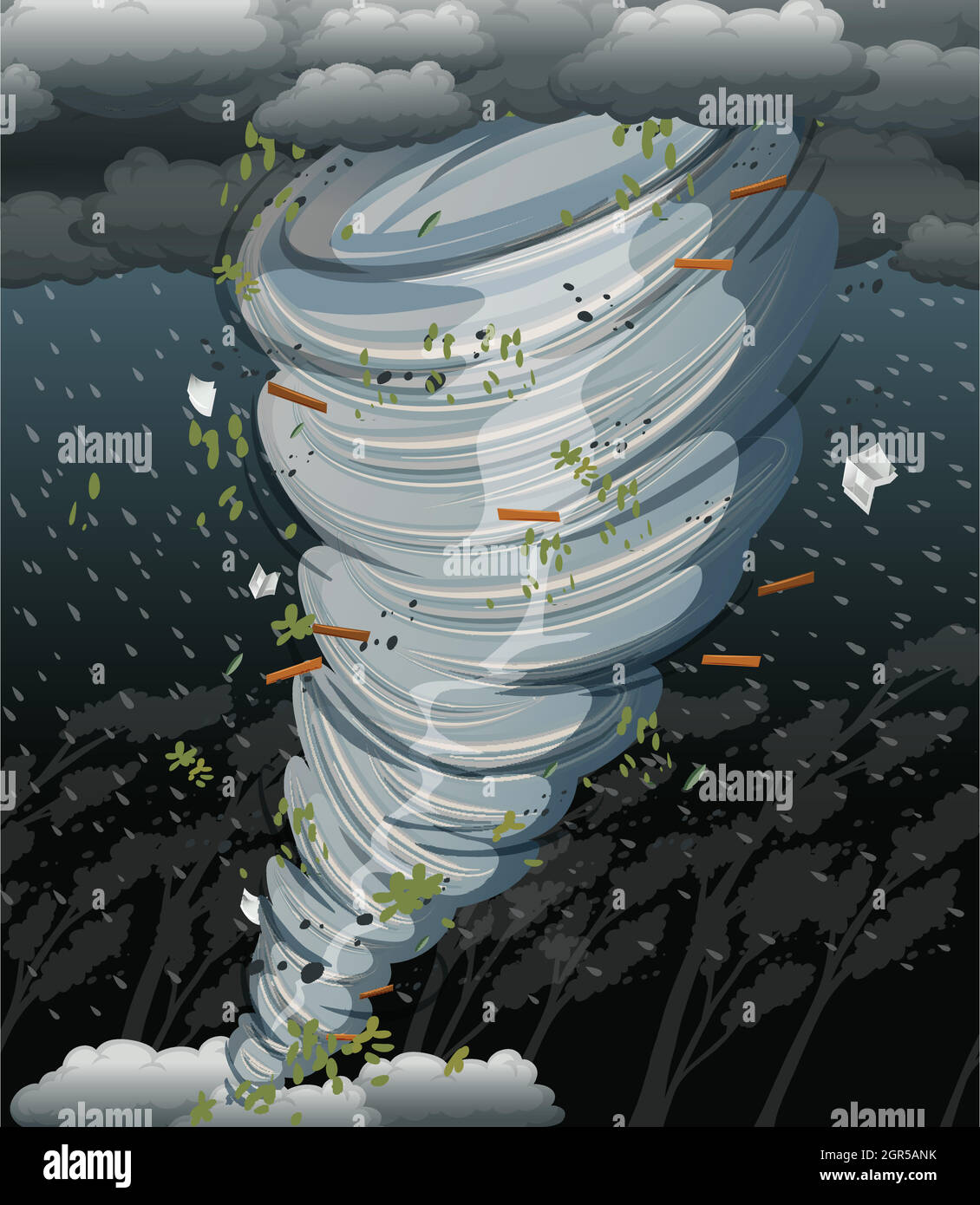 Un ciclone vortice in tempesta scura Illustrazione Vettoriale