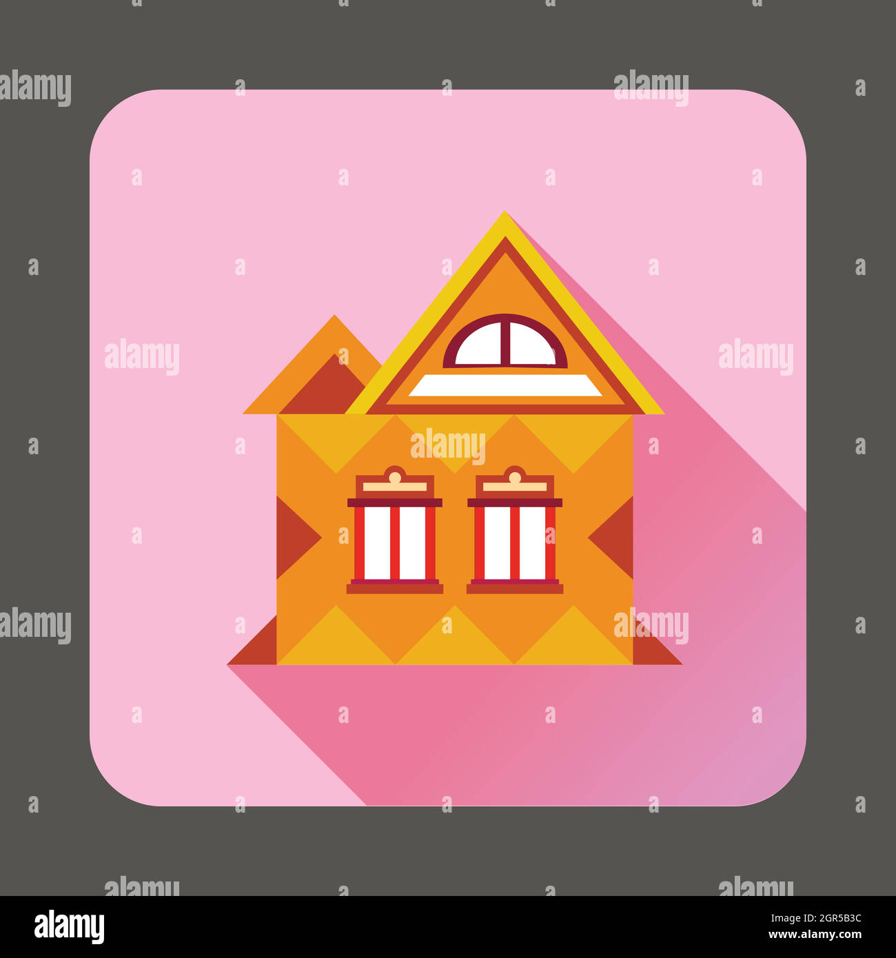 Cool casa dettagliata icona, stile piatto Illustrazione Vettoriale