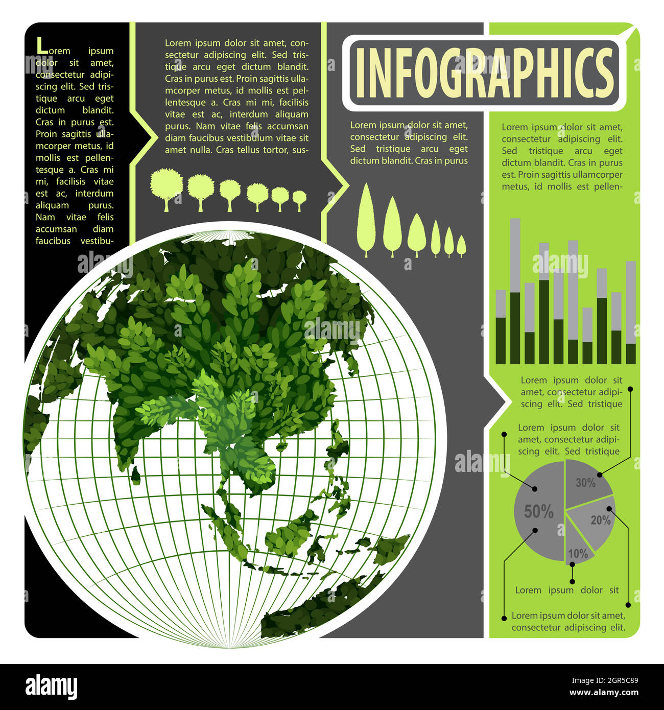 Un'infografia del mondo Illustrazione Vettoriale