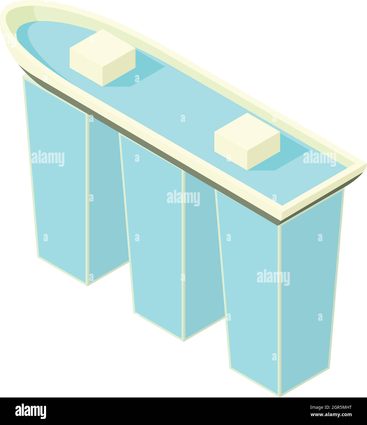 Il Marina Bay Sands Hotel in icona di Singapore Illustrazione Vettoriale