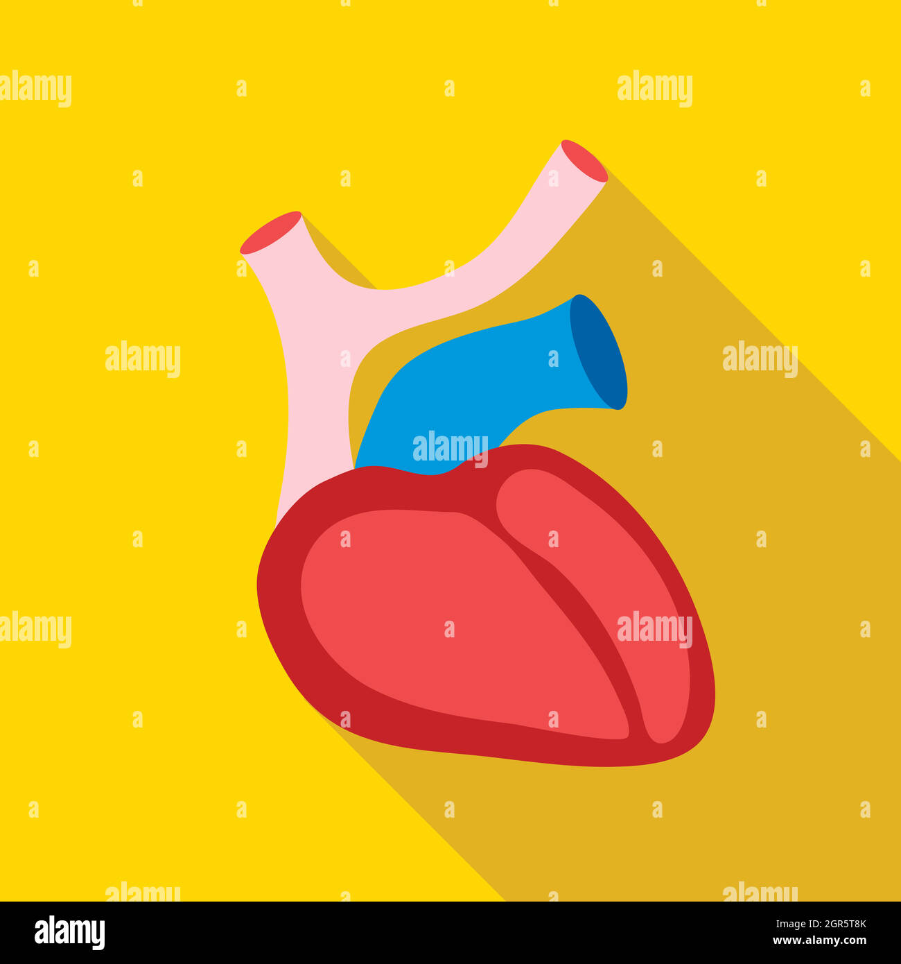 Cuore umano, l'icona di stile di Piana Illustrazione Vettoriale