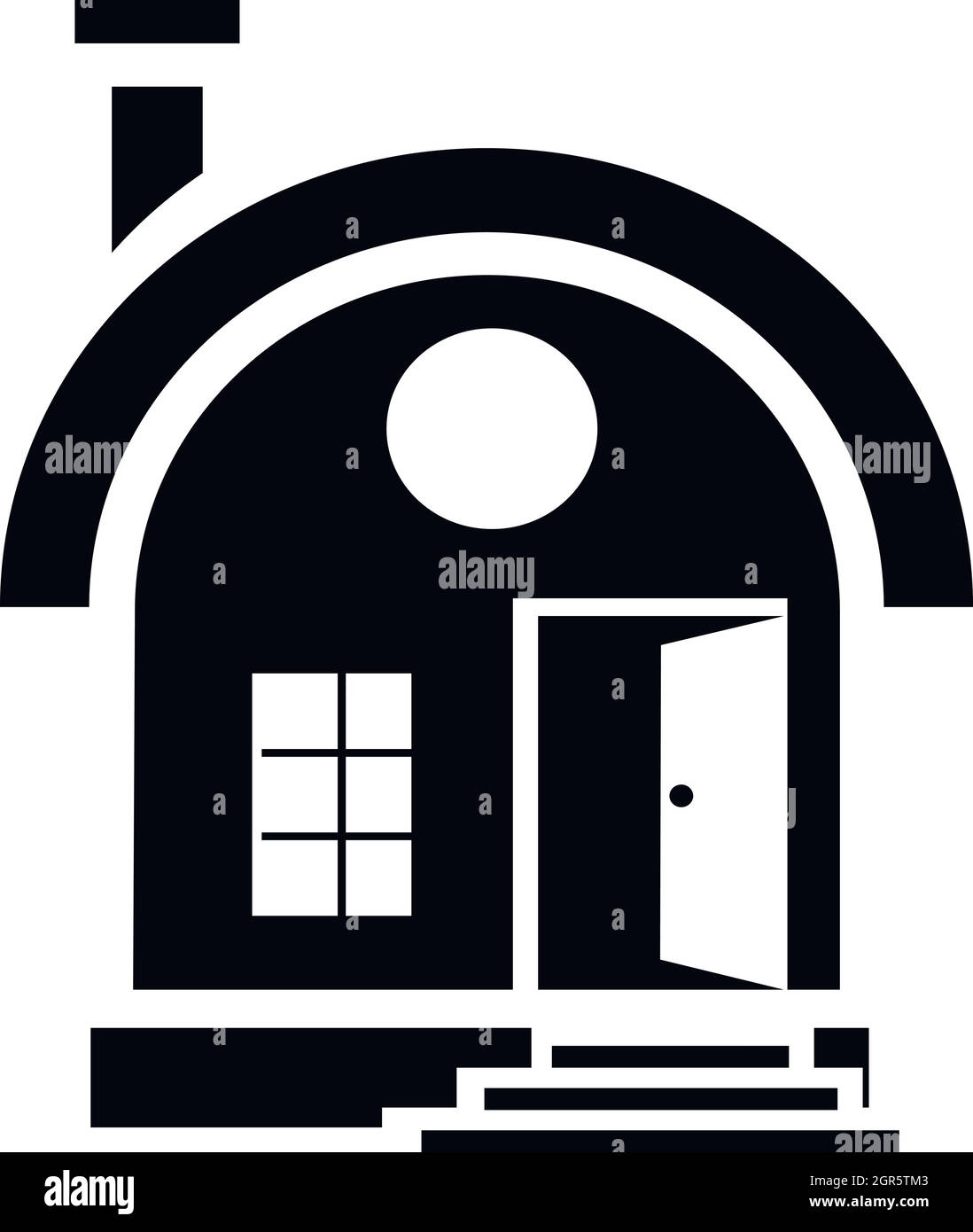 Piccola casa urbana, icona di stile semplice Illustrazione Vettoriale