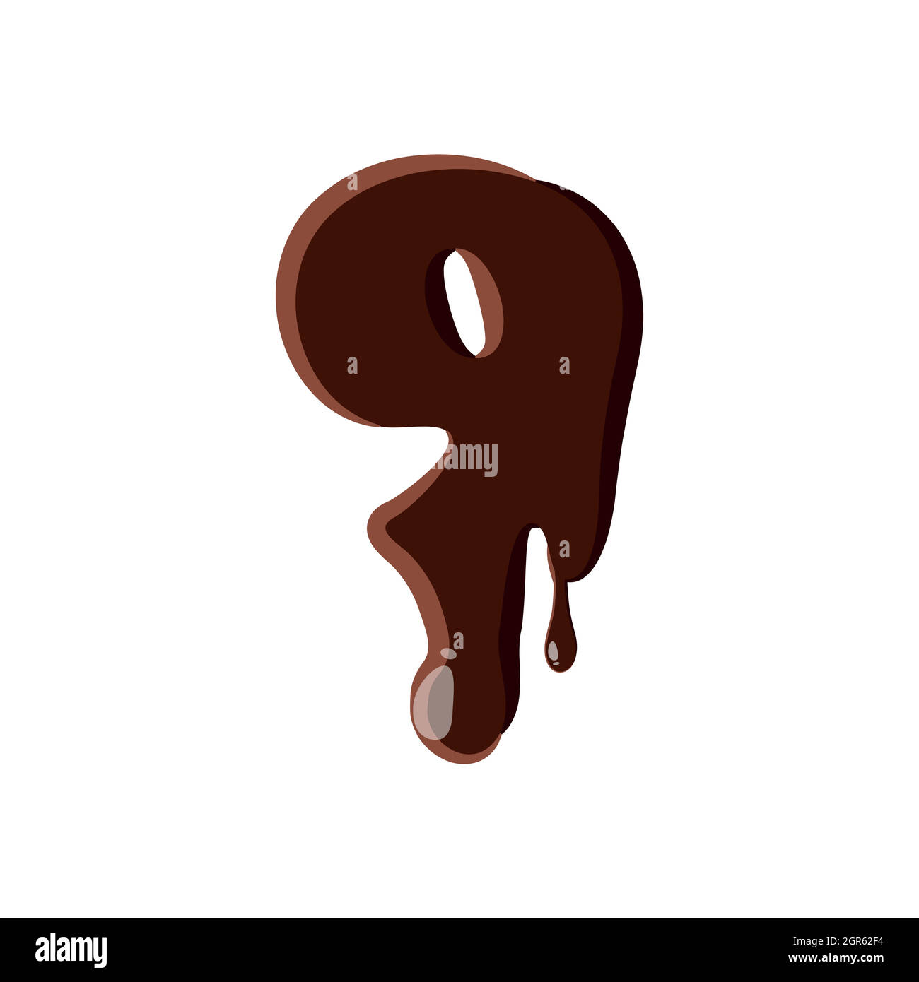 Numero 9 da alfabeto latino di cioccolato Illustrazione Vettoriale