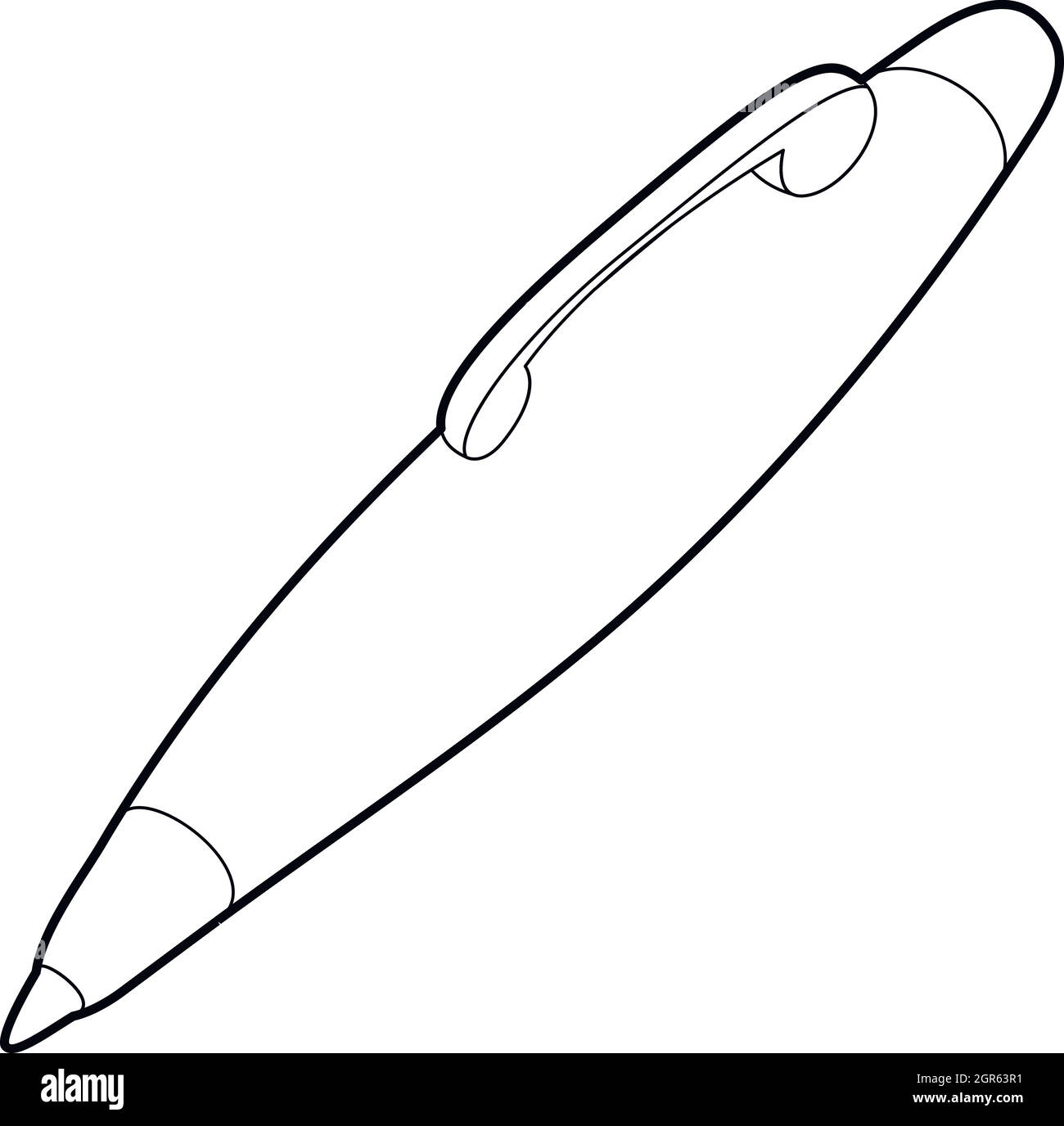 Icona penna, stile contorno Illustrazione Vettoriale