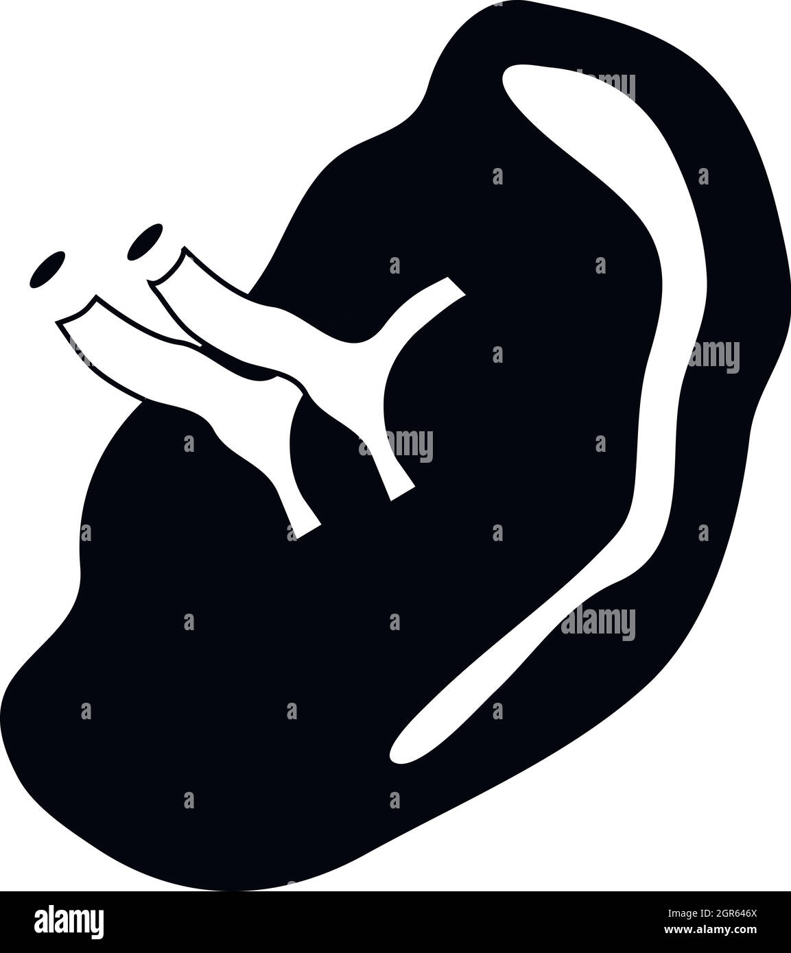 La milza umana icona, stile semplice Illustrazione Vettoriale