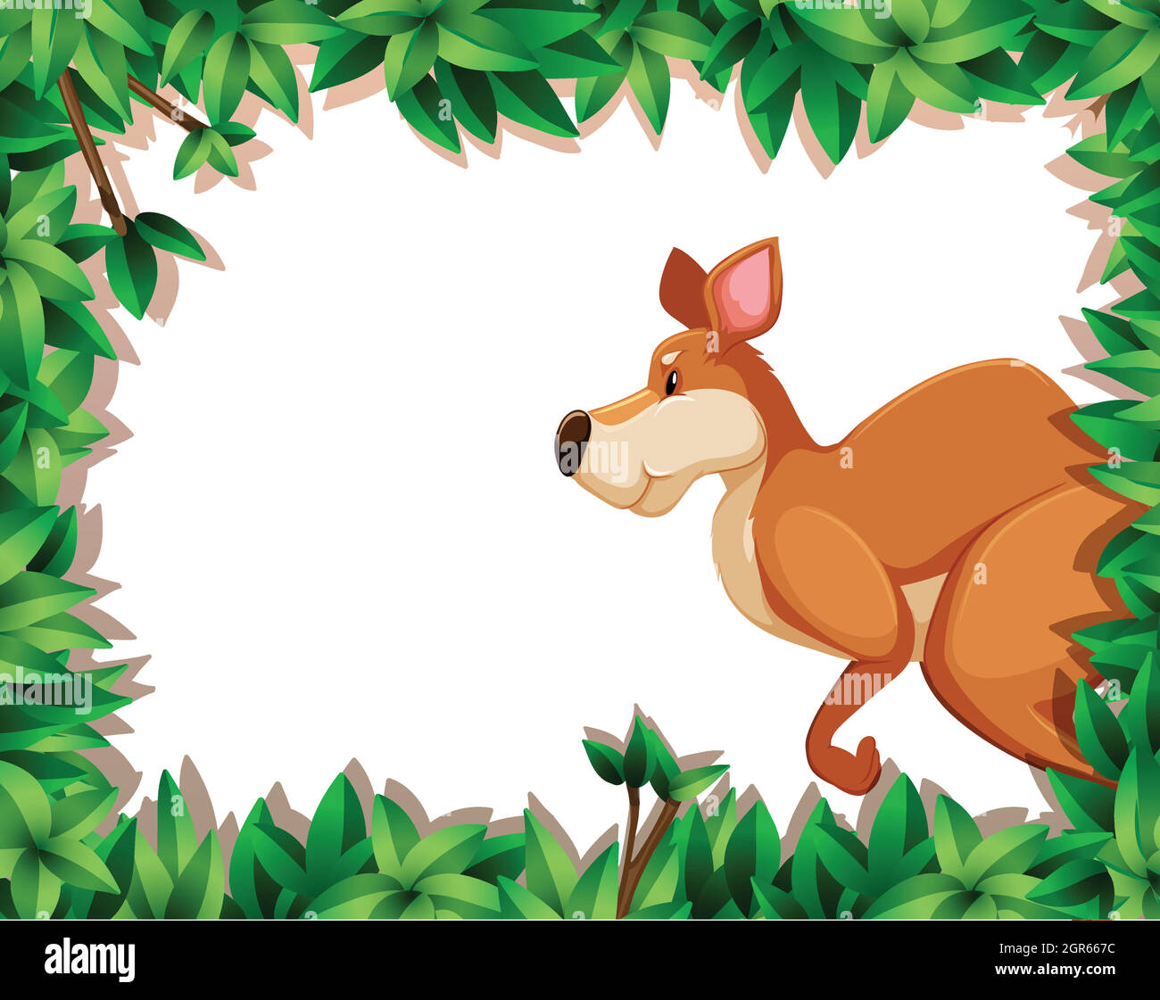 Kangaroo cornice confine natura Illustrazione Vettoriale