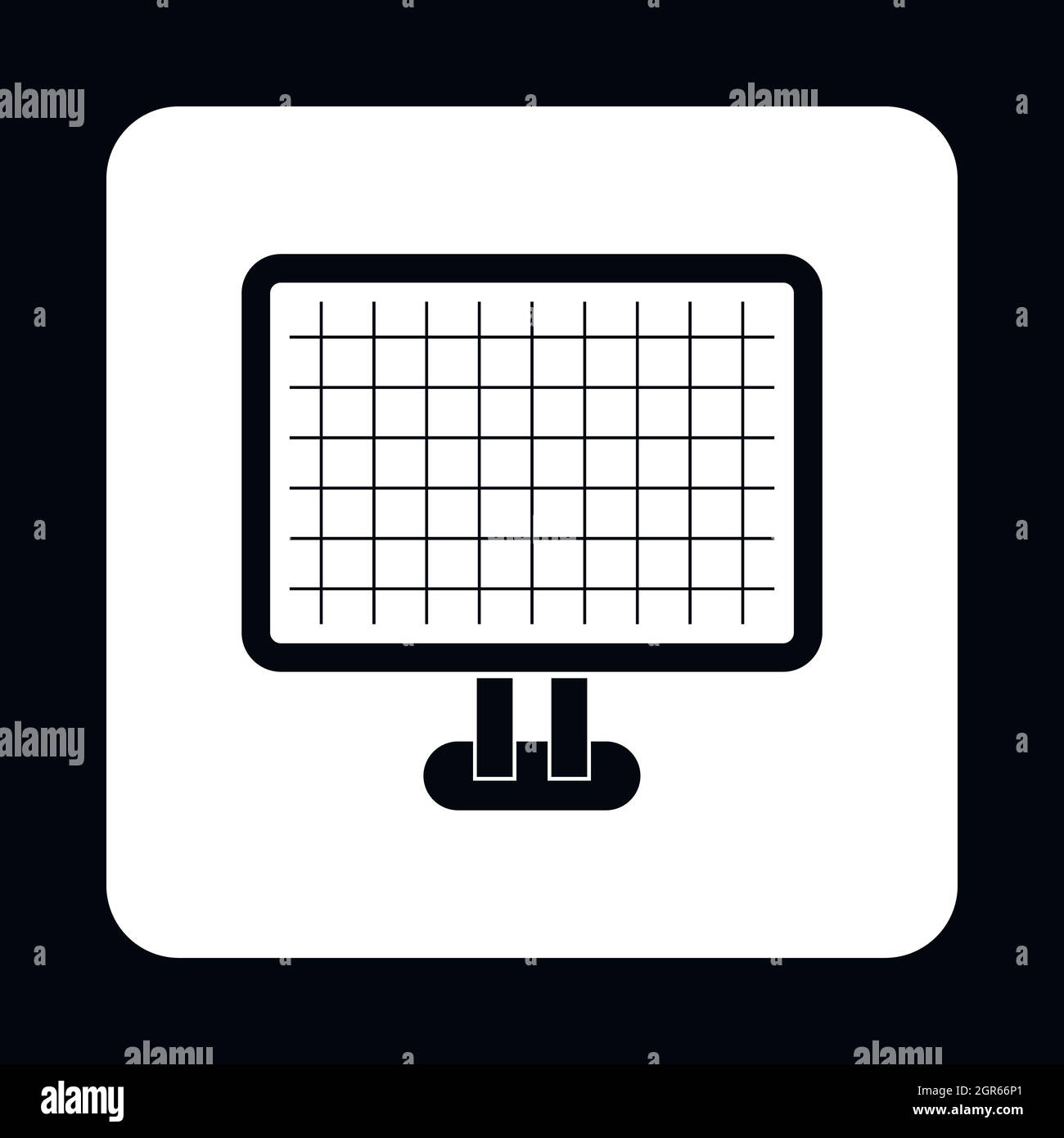 Monitor con immagine sullo schermo l'icona di stile semplice Illustrazione Vettoriale