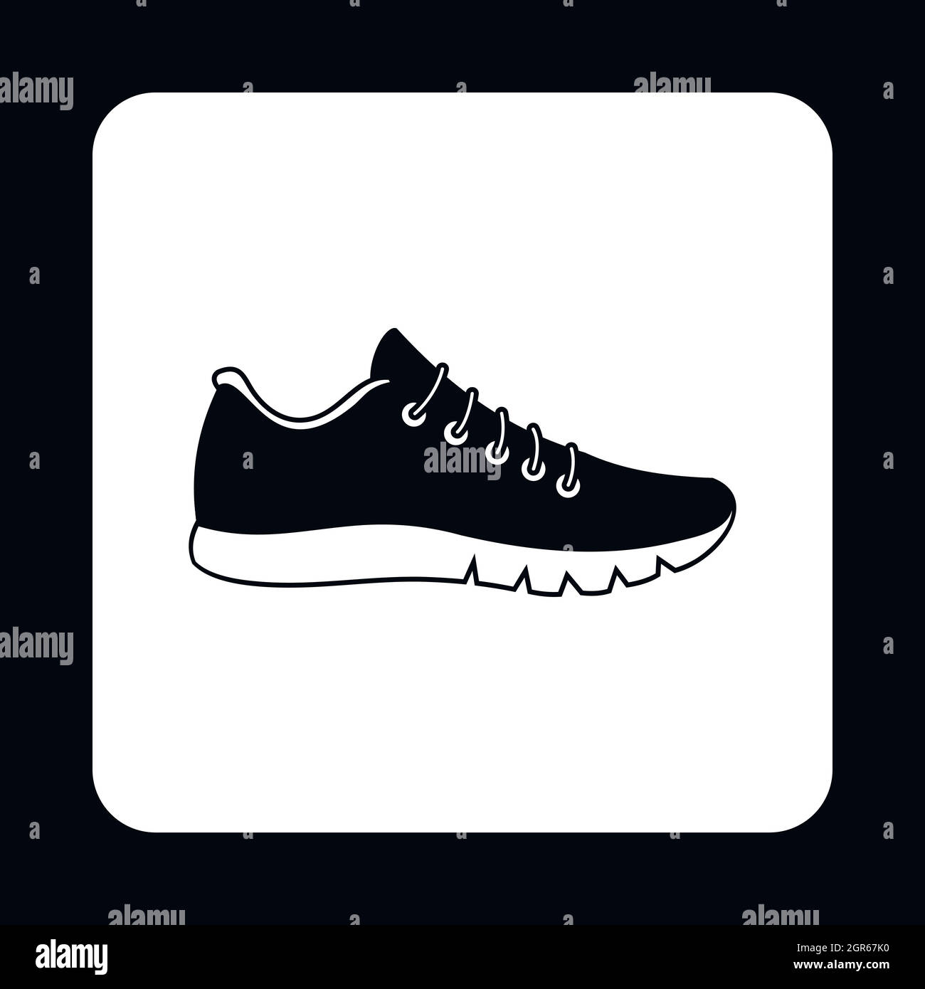 Nero sneaker icona, stile semplice Illustrazione Vettoriale