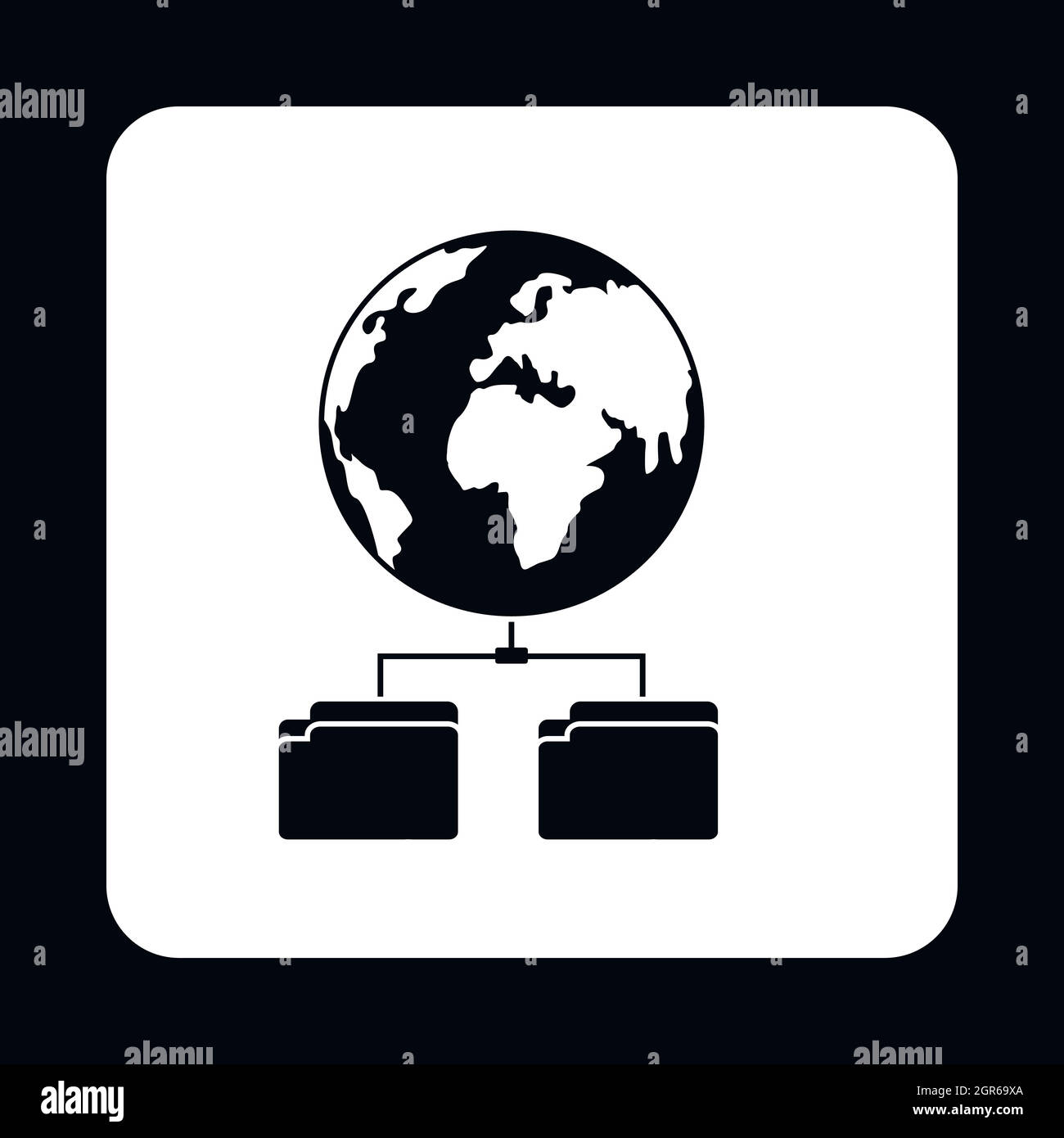 Cloud storage di file icona, stile semplice Illustrazione Vettoriale