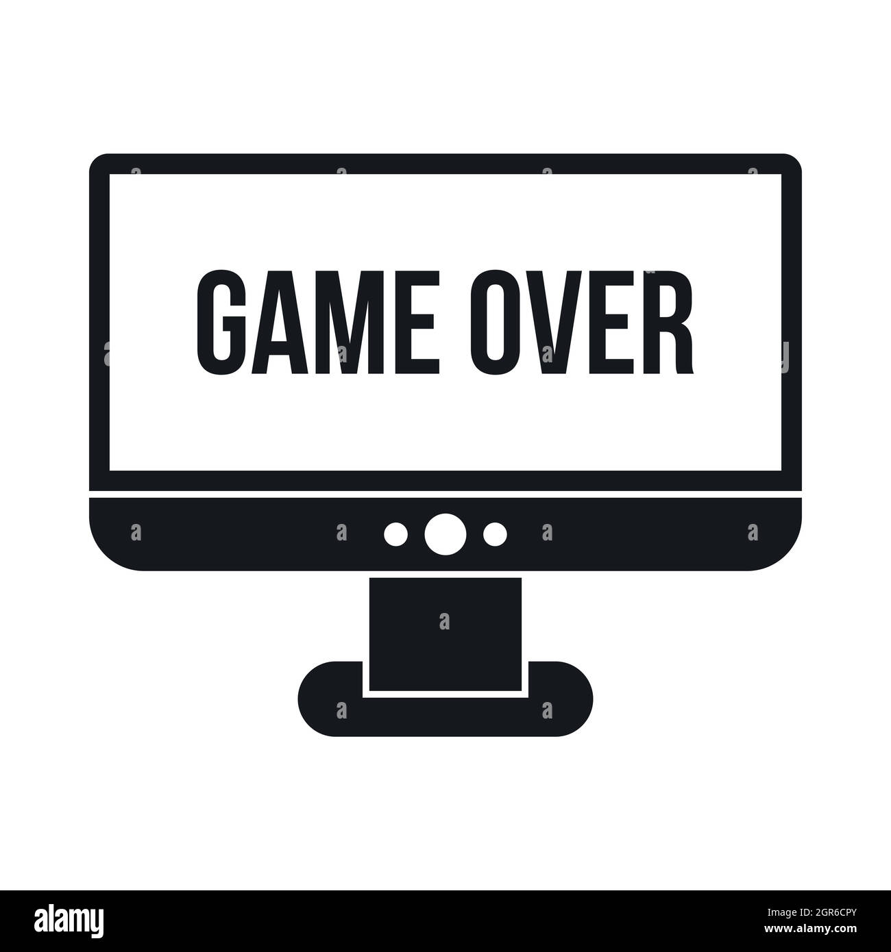 Game over icona nella semplice styl Illustrazione Vettoriale