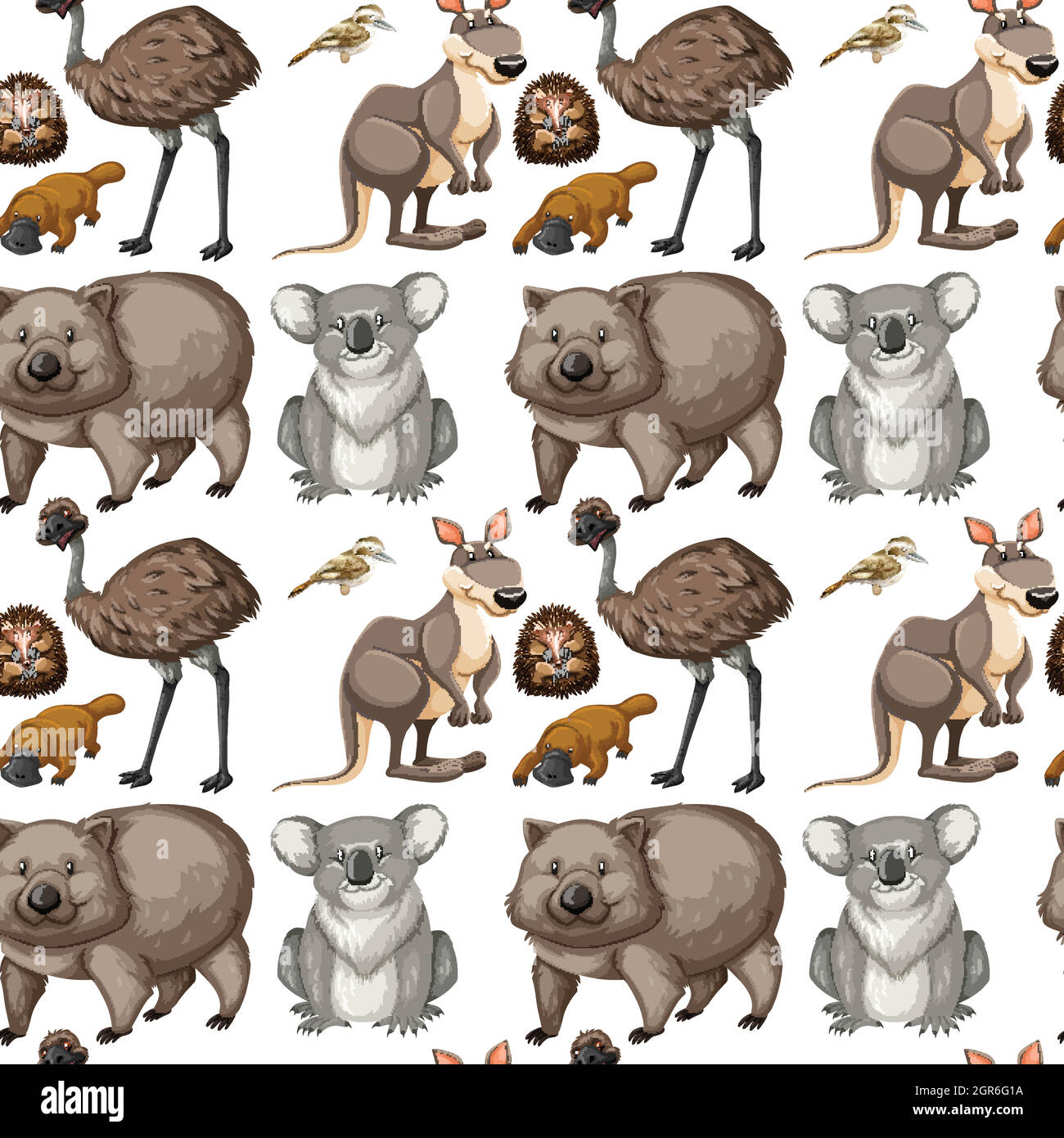 Sfondo senza giunture con animali australiani Illustrazione Vettoriale