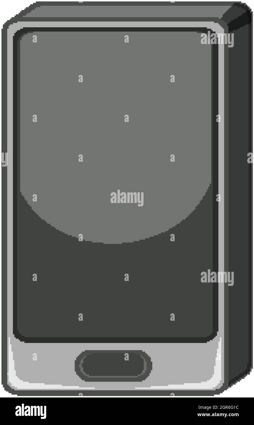 Un telefono cellulare su sfondo bianco Illustrazione Vettoriale