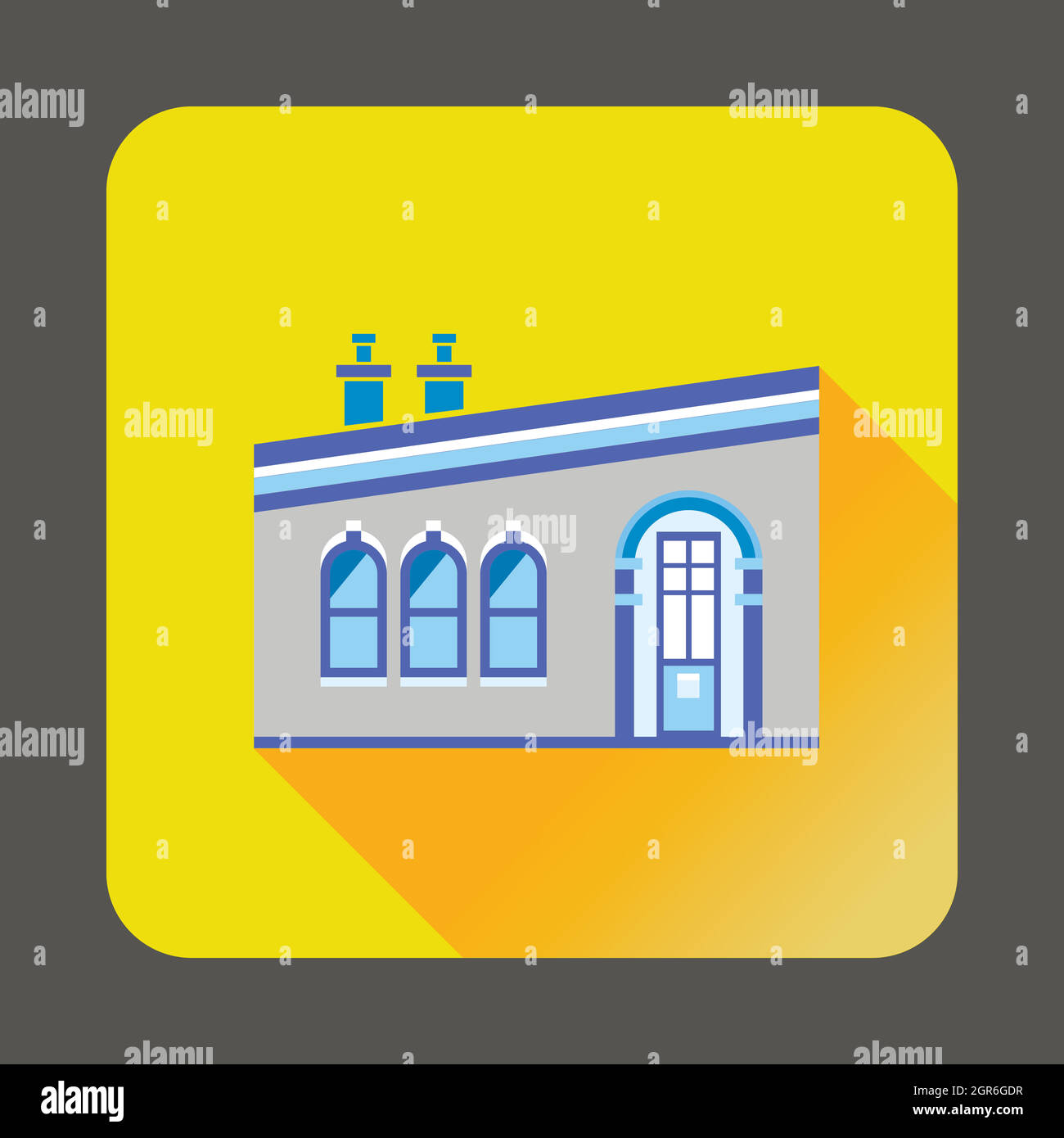 Casa moderna icona di stile piatto Illustrazione Vettoriale