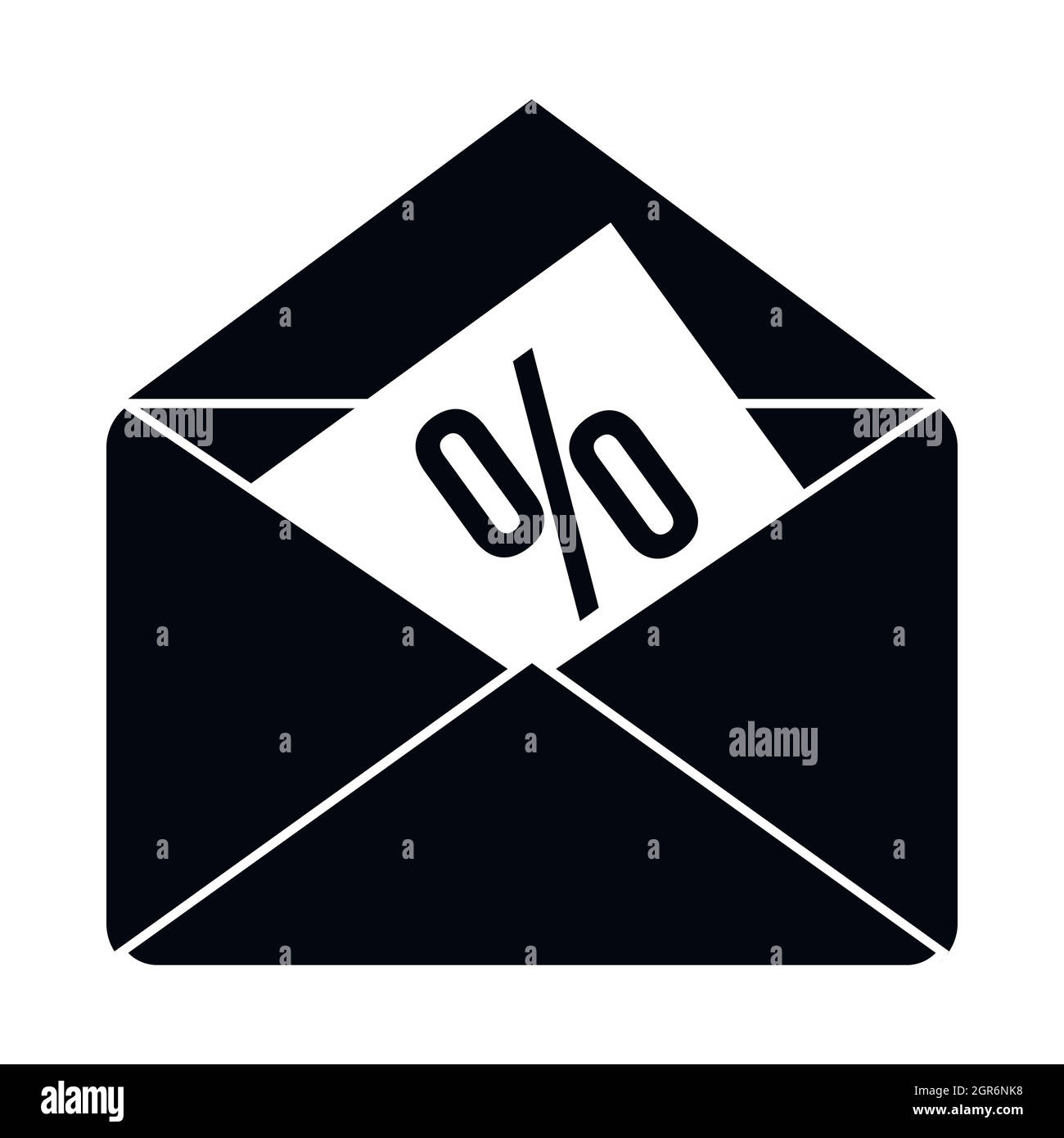 Busta con percentuale di icona di stile semplice Illustrazione Vettoriale