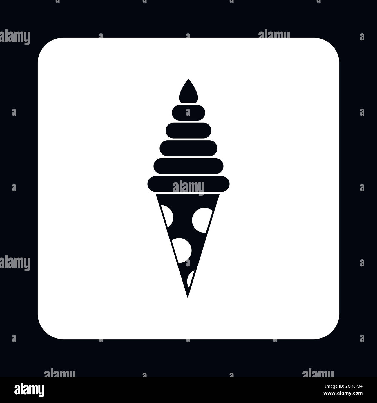 Gelato al cioccolato cono, icona di stile semplice Illustrazione Vettoriale