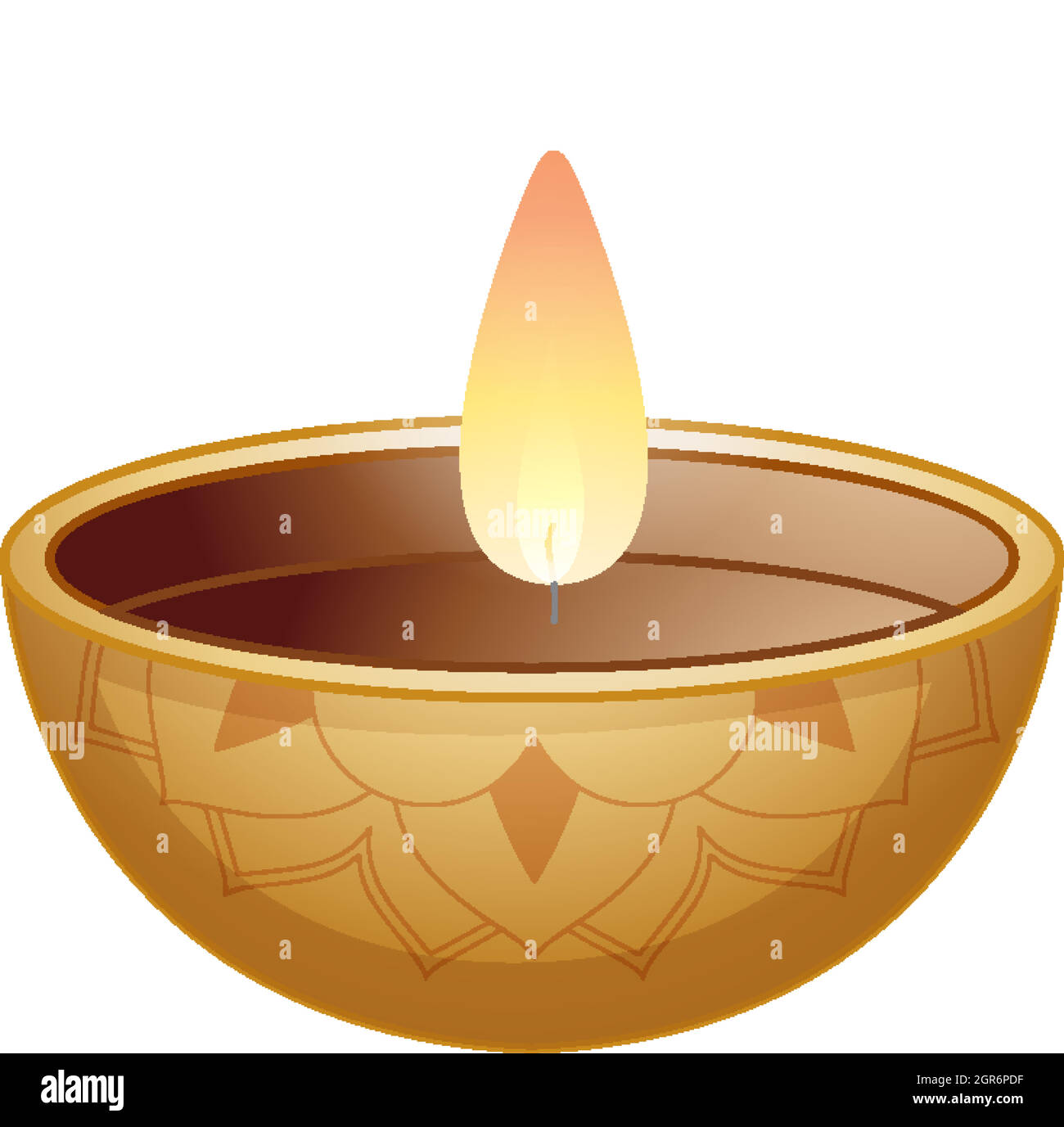 Luce candela in un piccolo recipiente Illustrazione Vettoriale