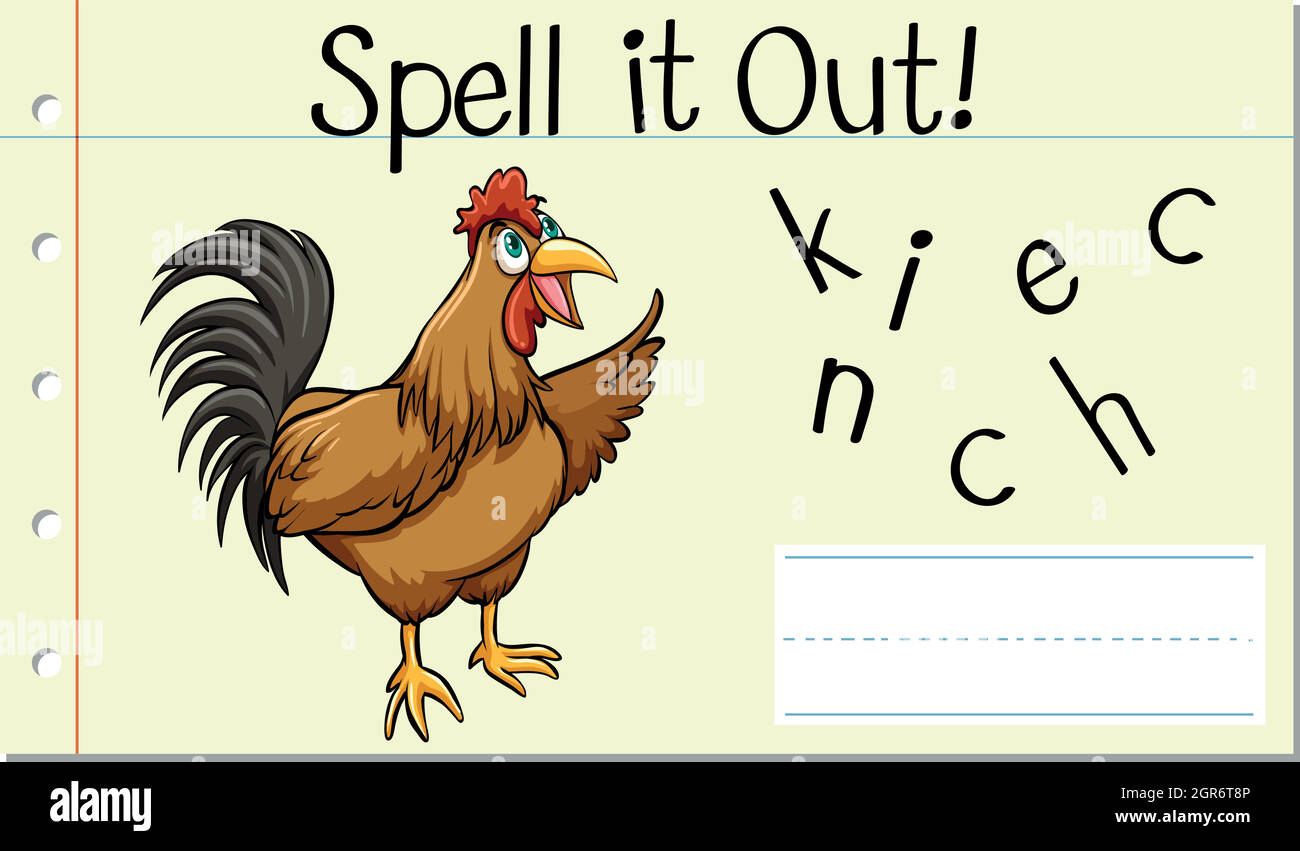 Chicken word Immagini Vettoriali Stock - Alamy