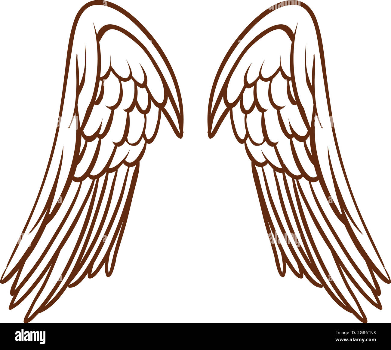 Un semplice schizzo delle ali di un angelo Illustrazione Vettoriale