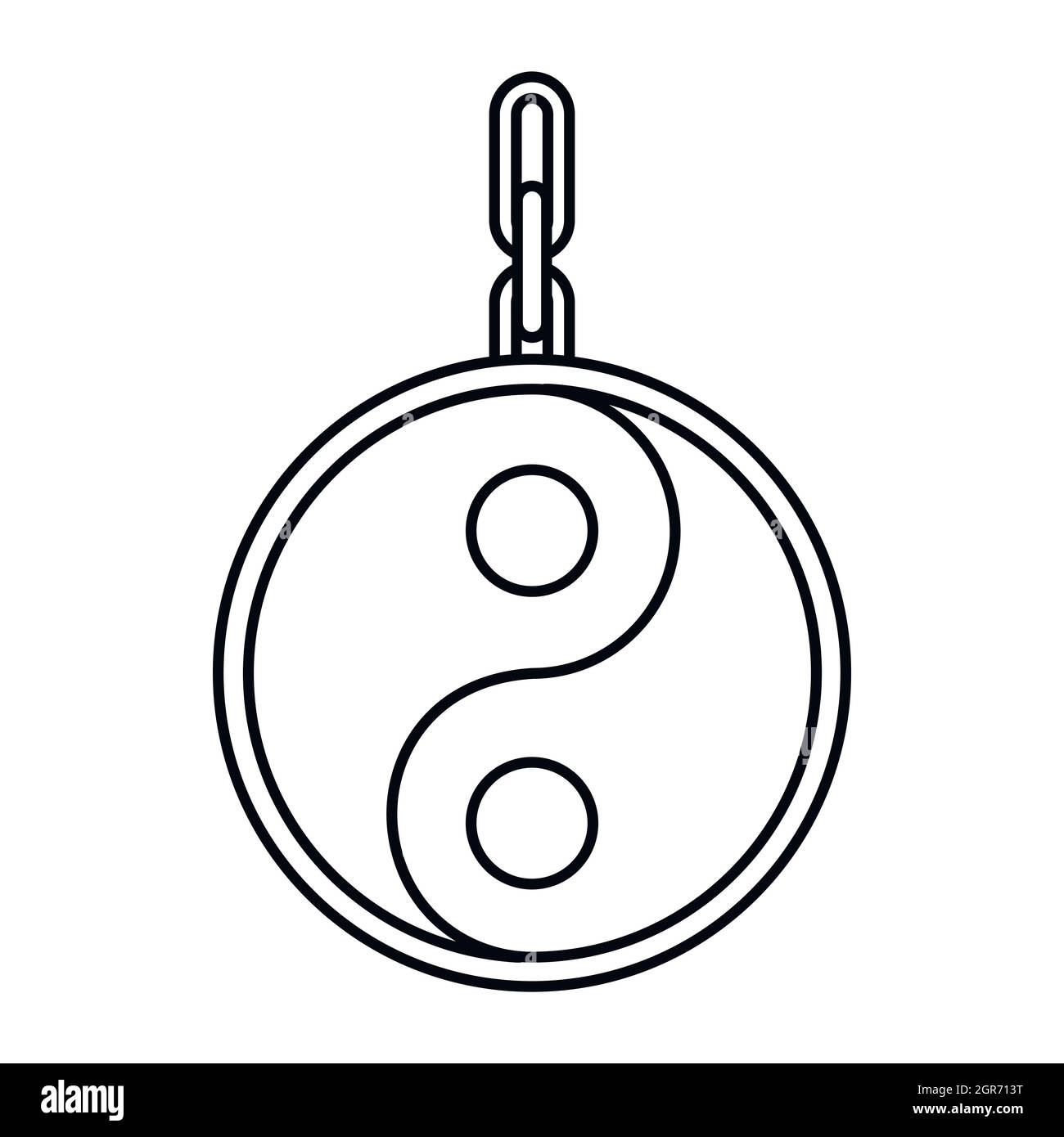 Ying yang simbolo di armonia, l'icona di stile di contorno Illustrazione Vettoriale