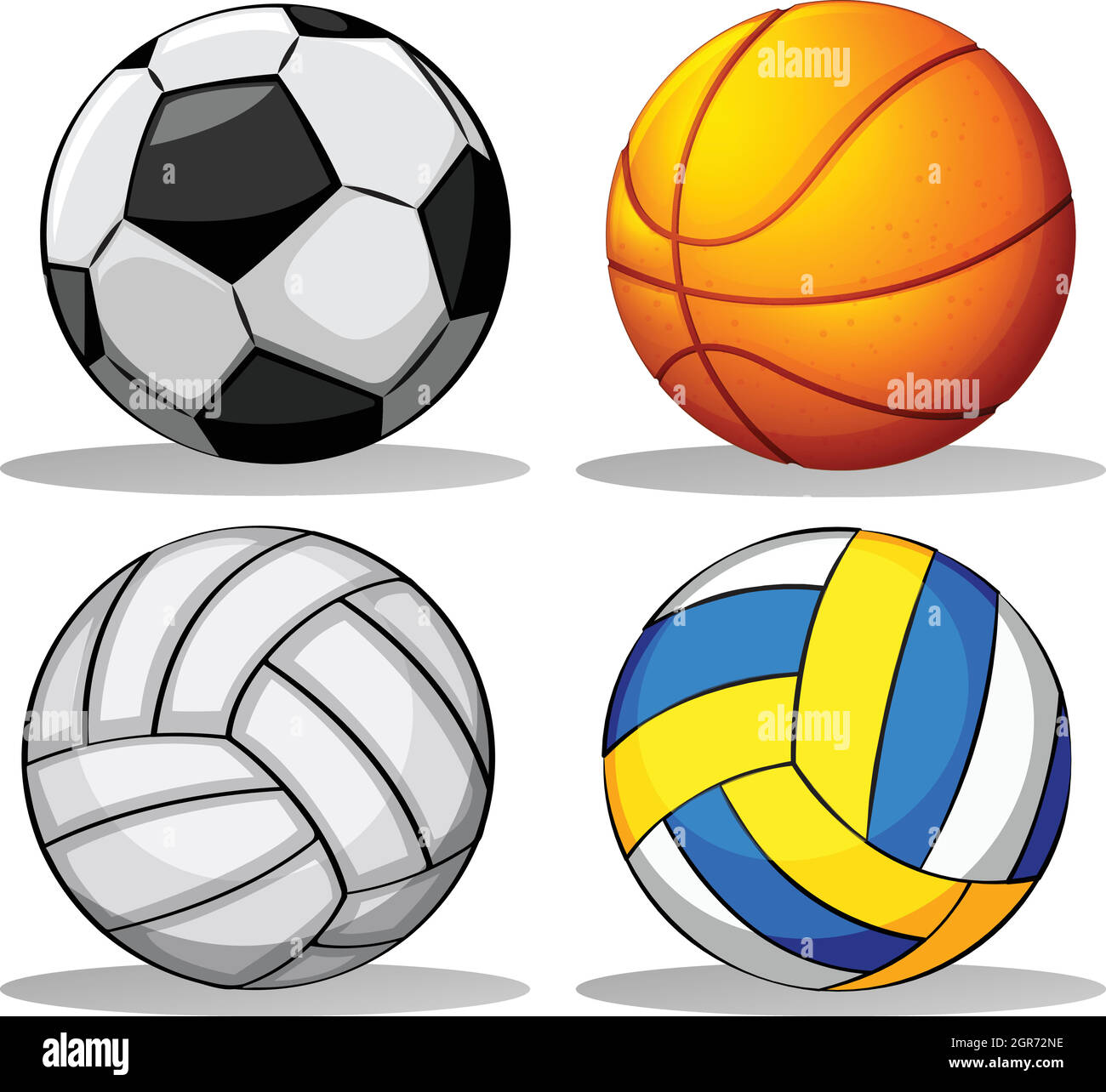 Palline diverse usate negli sport Illustrazione Vettoriale