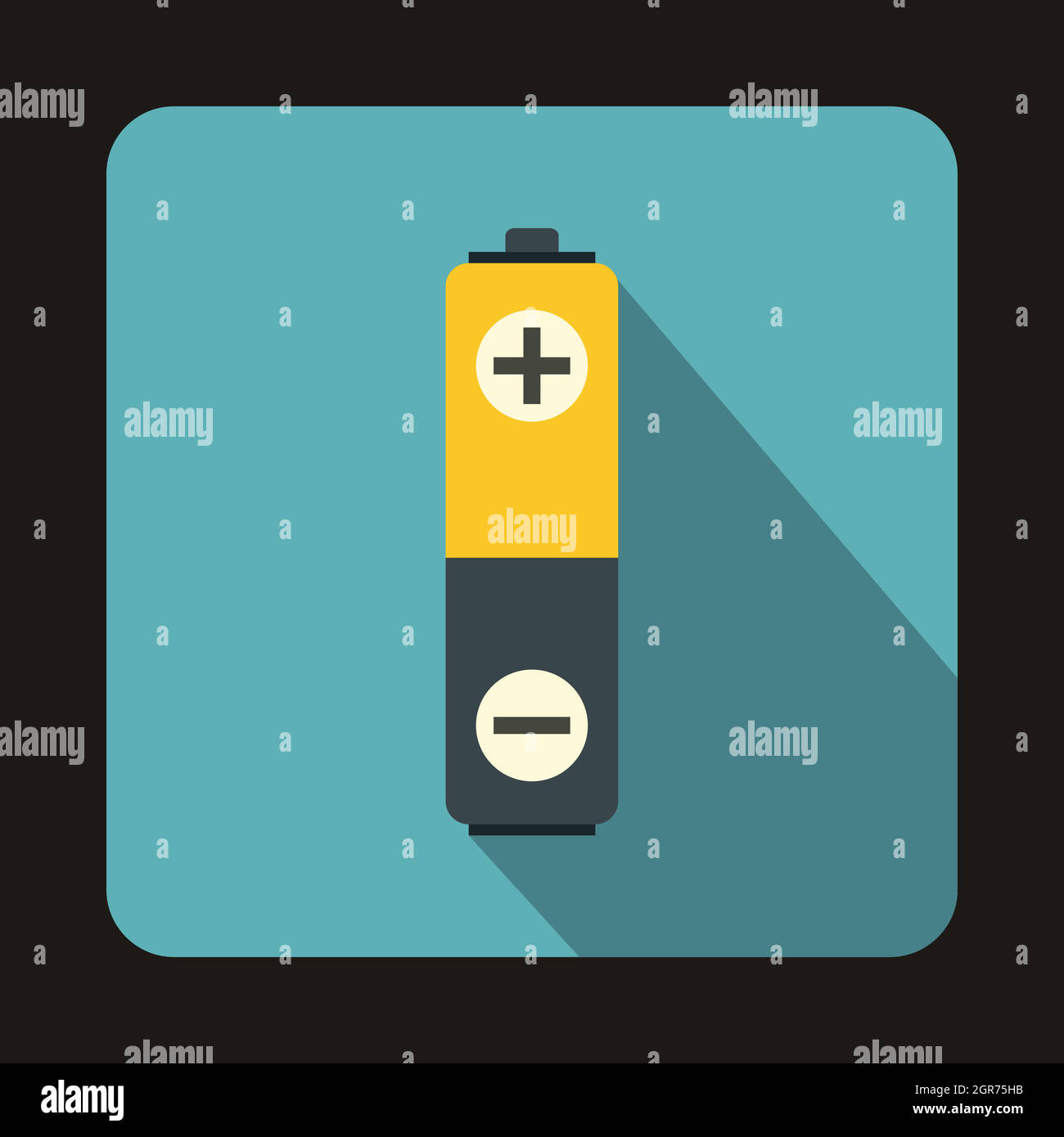 Icona della batteria in stile piatto Illustrazione Vettoriale