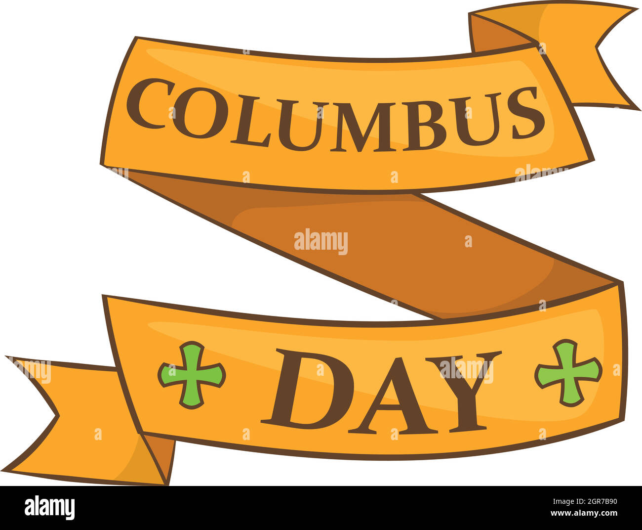Il Columbus Day icona nastro, stile cartoon Illustrazione Vettoriale