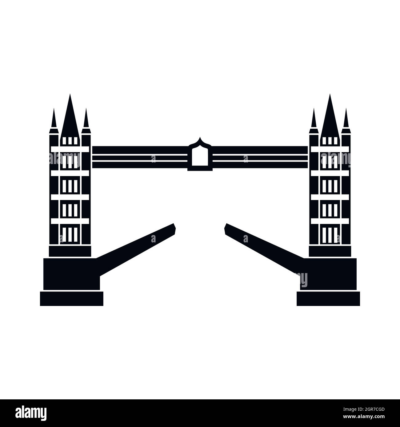 Il Tower bridge icona, stile semplice Illustrazione Vettoriale