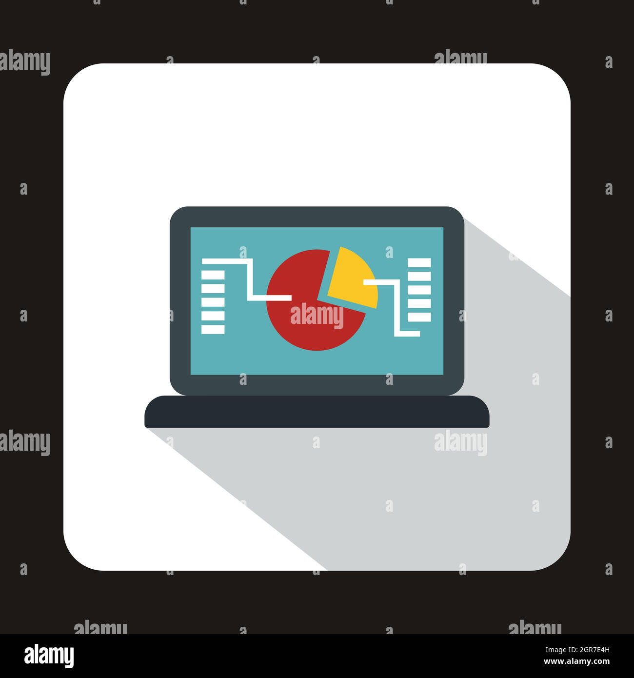 I dati finanziari sullo schermo l'icona di stile piatto Illustrazione Vettoriale