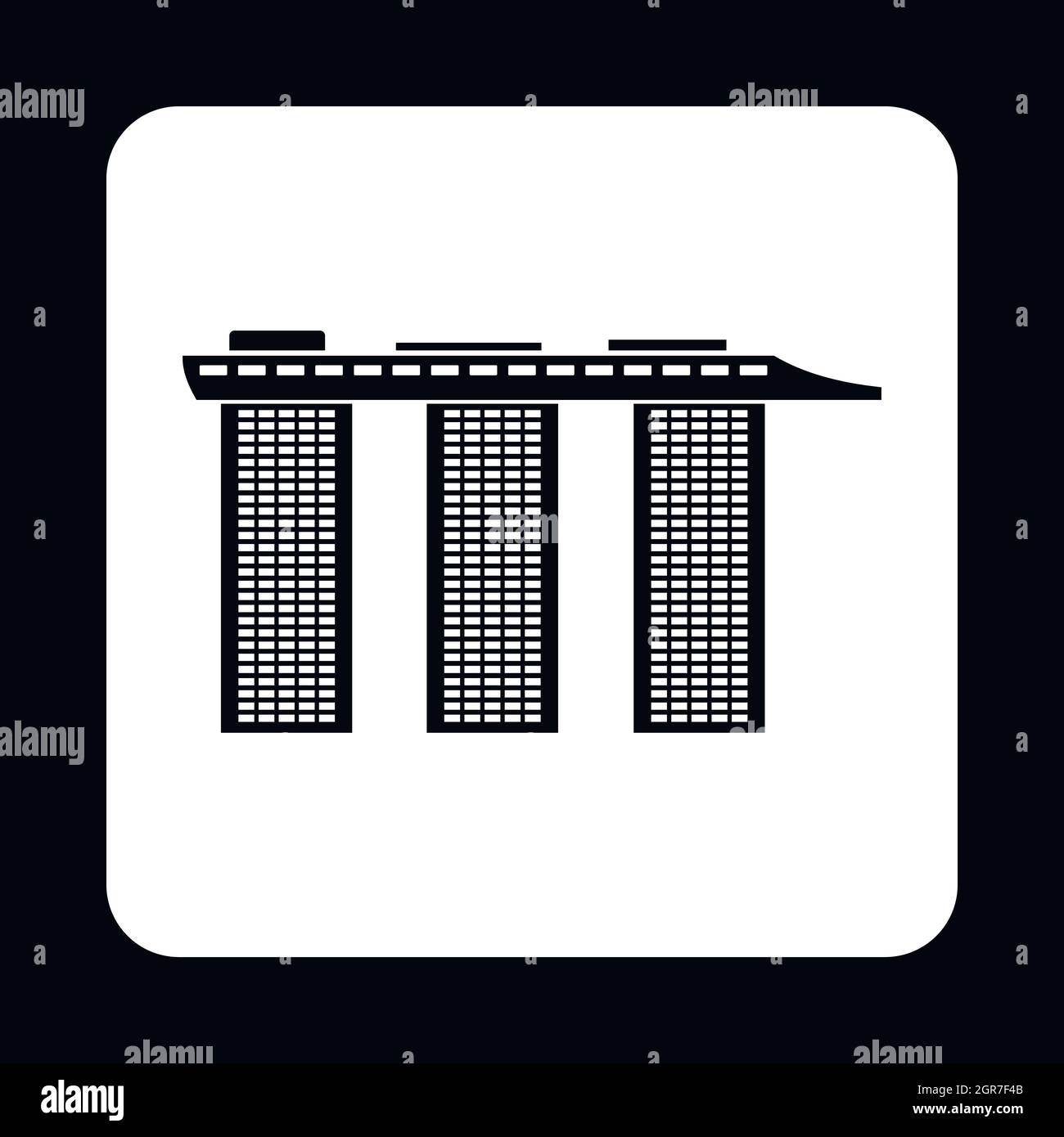 Il Marina Bay Sands Hotel in icona di Singapore Illustrazione Vettoriale