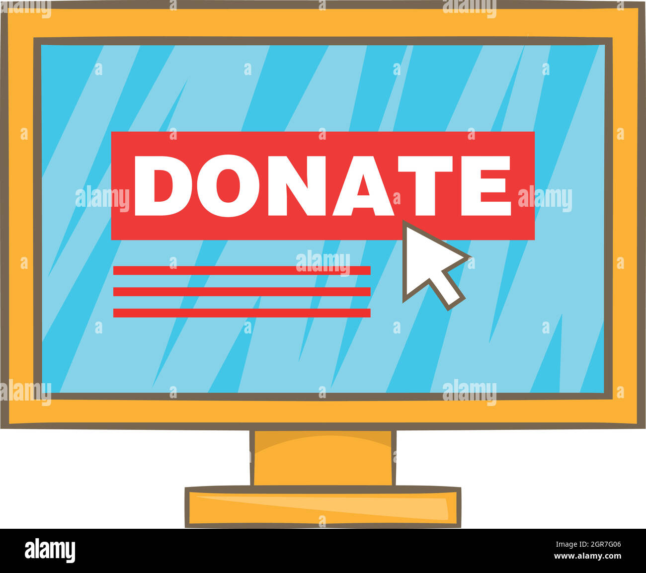 Donare online concetto icona, stile cartoon Illustrazione Vettoriale