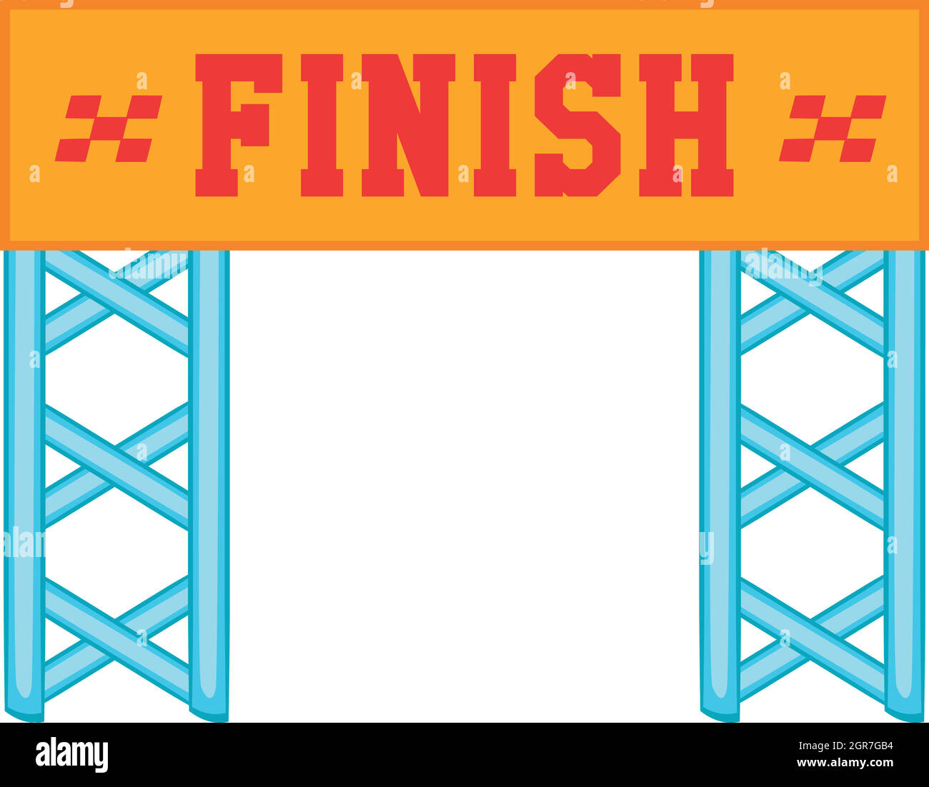Fine gara icona gate, stile cartoon Illustrazione Vettoriale