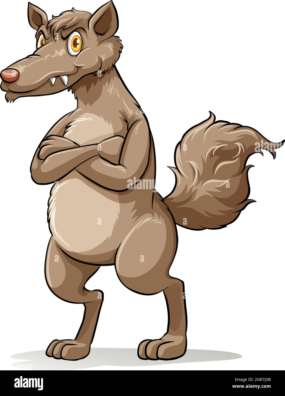 Lupo spaventoso in piedi Illustrazione Vettoriale