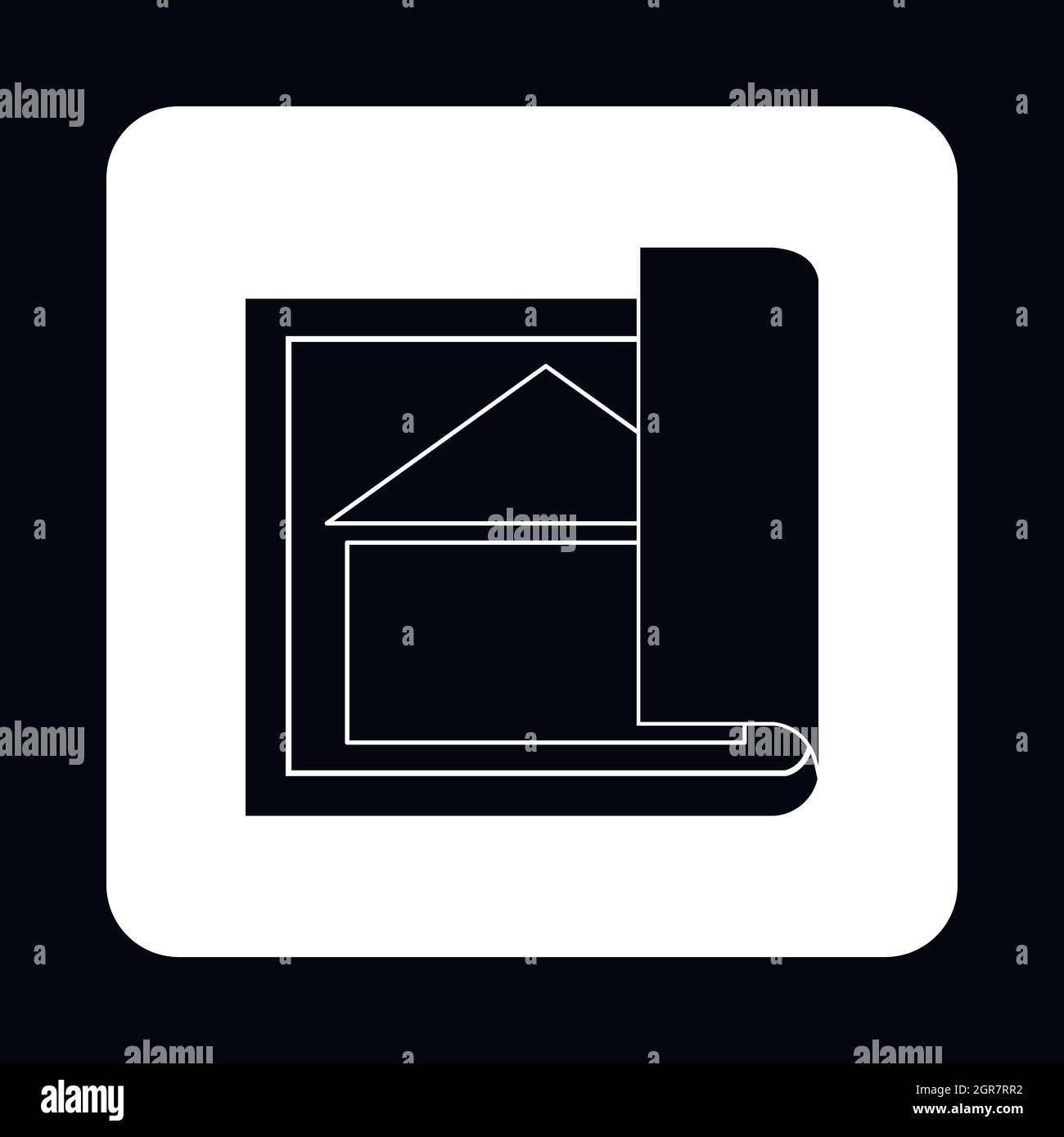 Progettazione architettonica di icona di casa, stile semplice Illustrazione Vettoriale