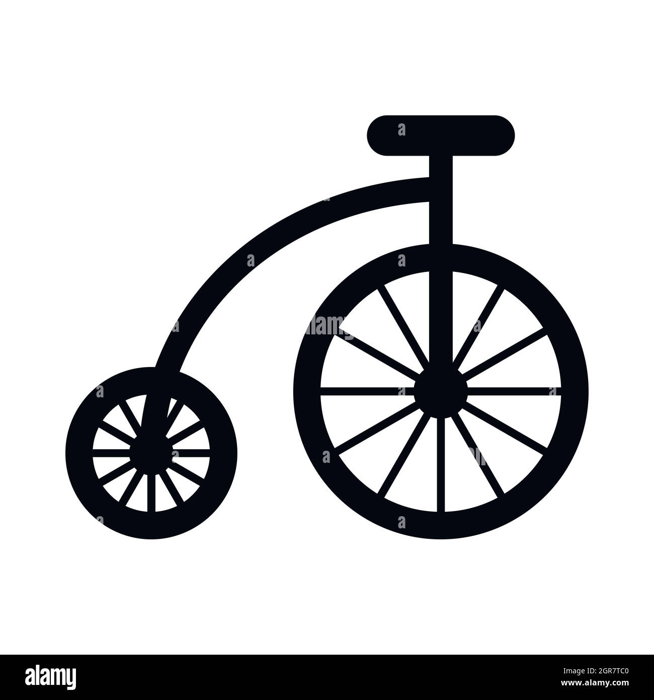 I bambini in bicicletta, l'icona di stile semplice Illustrazione Vettoriale