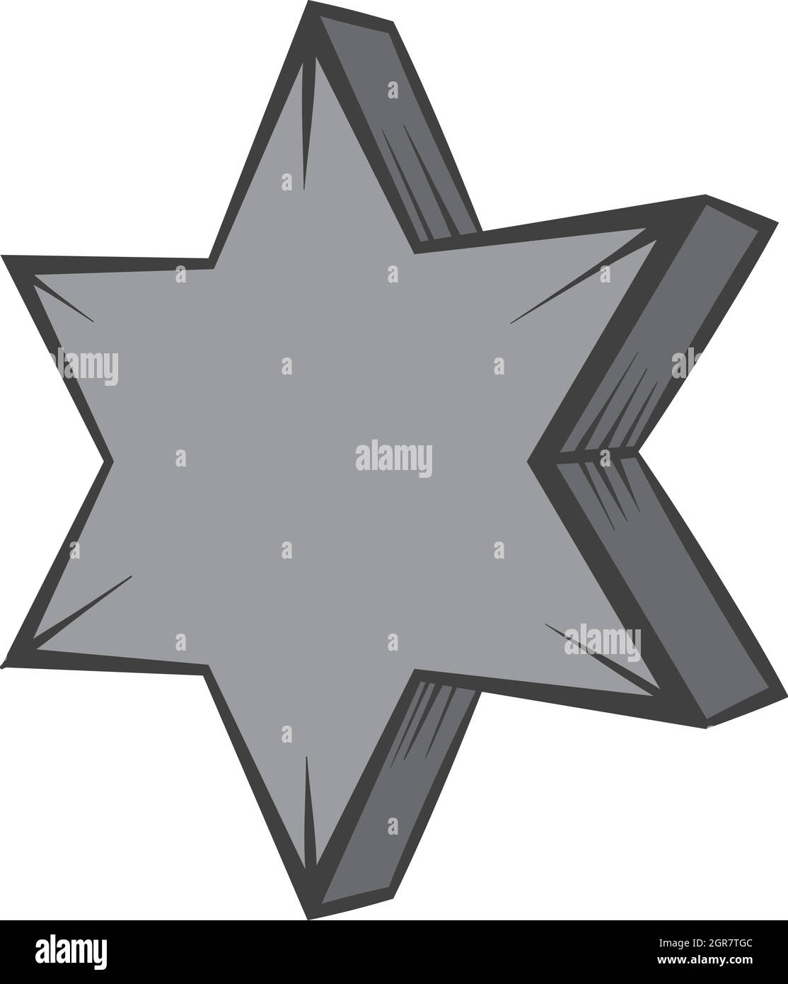 La forma geometrica della stella a sei punte icona Illustrazione Vettoriale